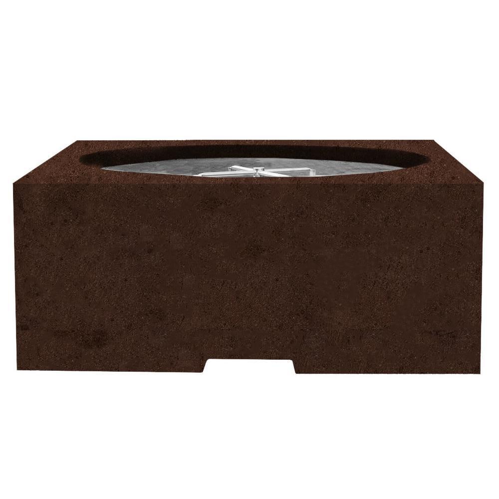 Piazza 39-in Square GFRC Natural Gas Fire Pit in Cafe by Prism Hardscapes