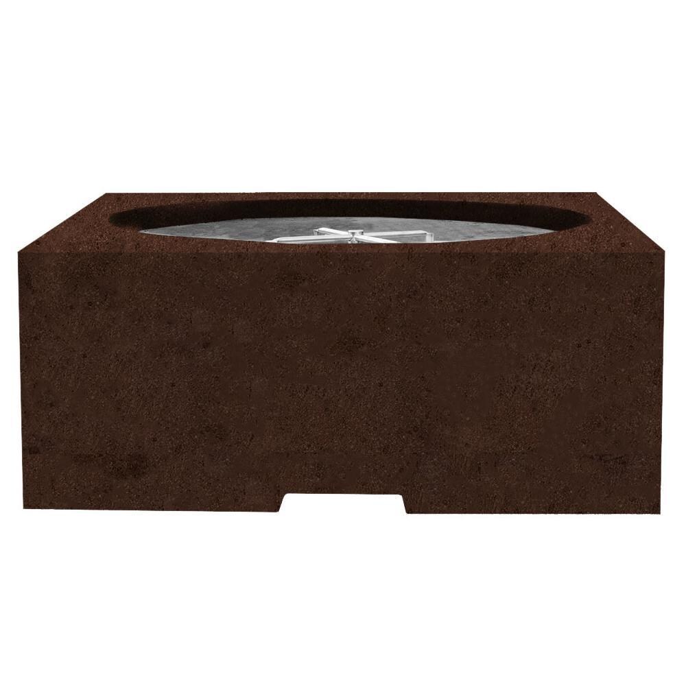 Piazza 39-in Square GFRC Natural Gas Fire Pit in Cafe by Prism Hardscapes