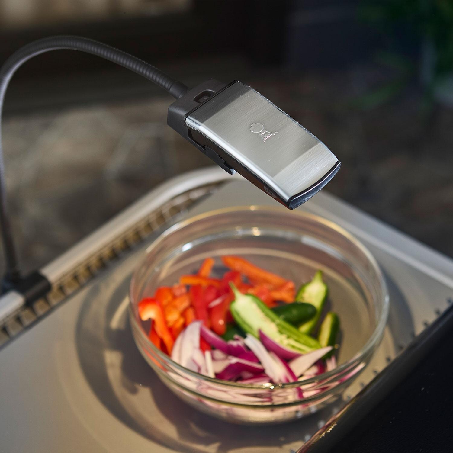 Weber 3400518 Works Flexible Light - Light On Over Food - Lifestyle thumbnail