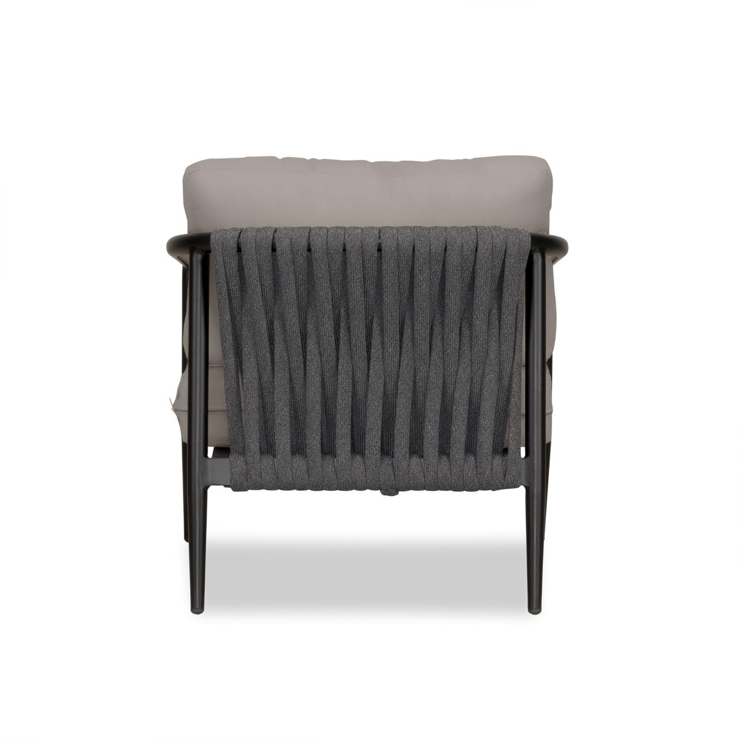 Lakeview Midnight Cove Aluminum Club Chair in Black/Carbon/Canvas Charcoal - Back - White Background thumbnail