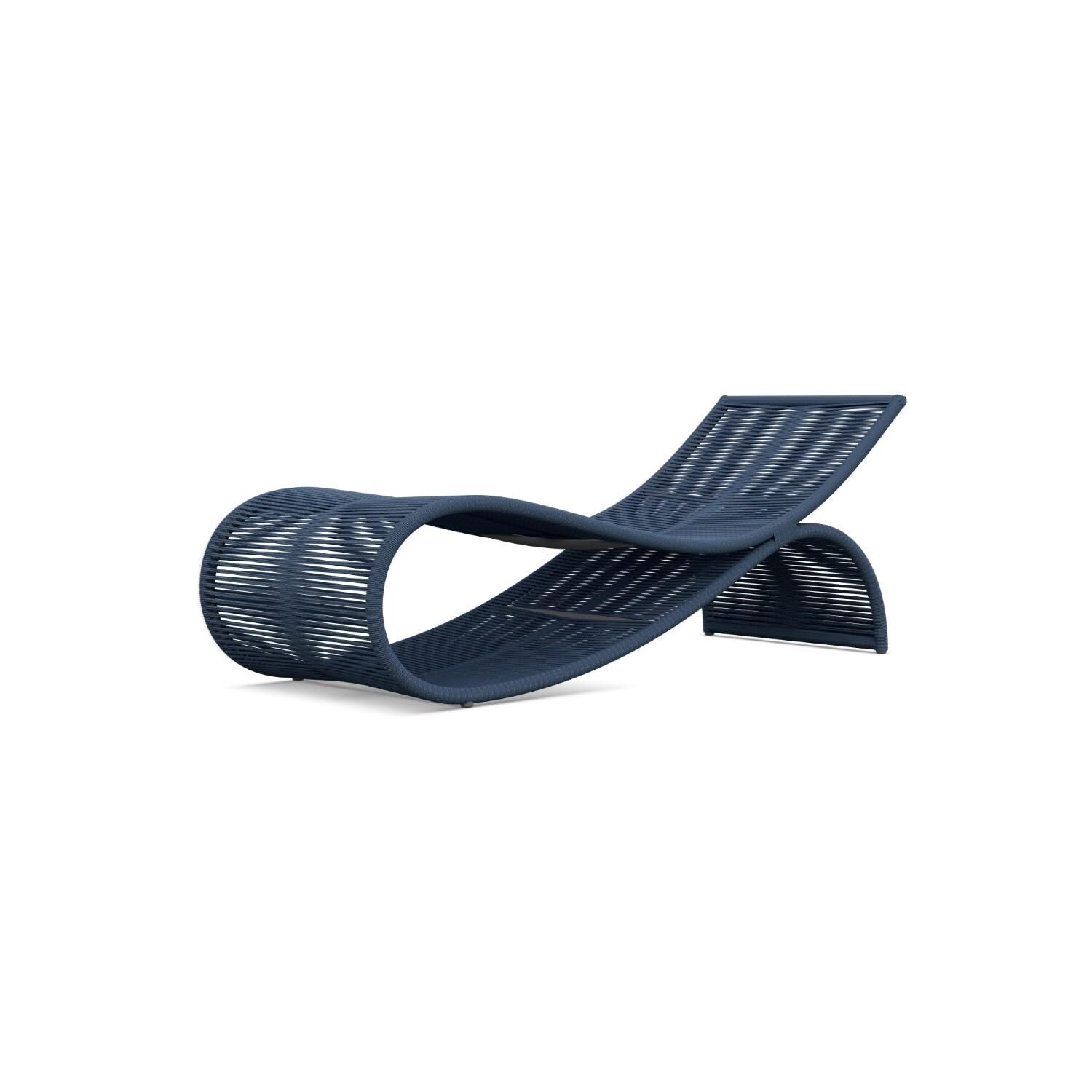 Wave Woven Rope Chaise Lounge in Deep Royal by Azzurro Living : BBQGuys