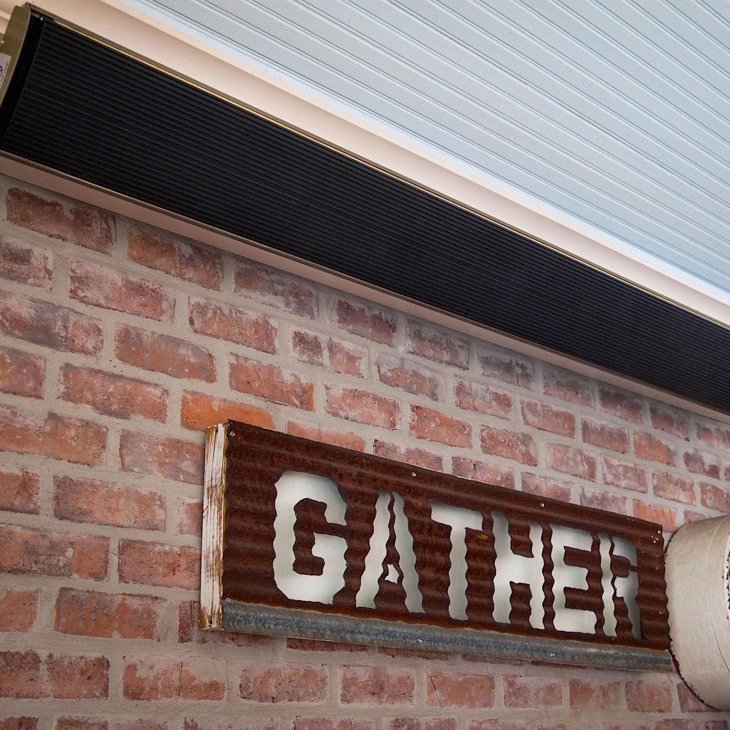 RADtec E Series 82 1/2 Inch 3200 W Triple Element 240V Electric Infrared Patio Heater in Black - E32R - Display - Lifestyle thumbnail