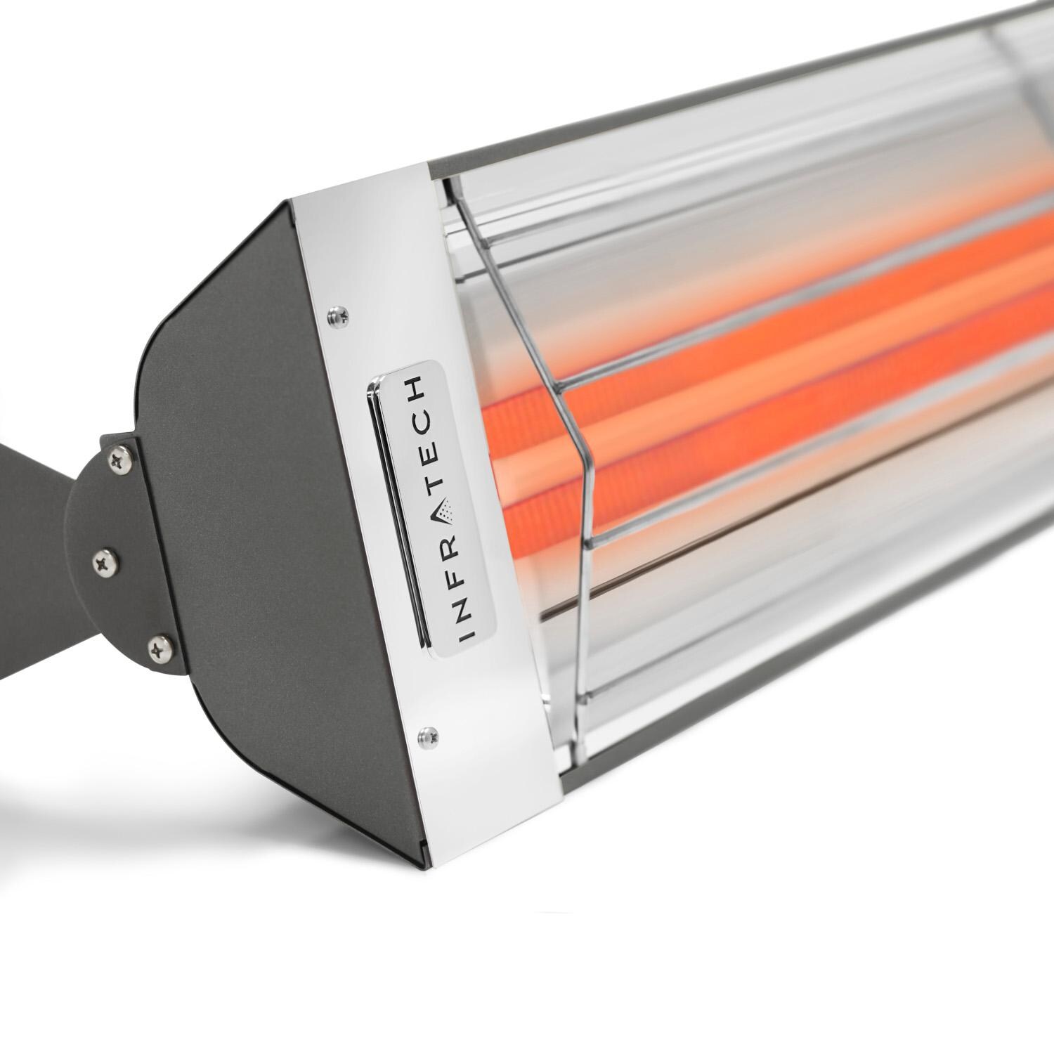 Infratech WD-Series 39-Inch 4000W Dual Element Electric Infrared Patio Heater - 240V - Gray - WD4024GR