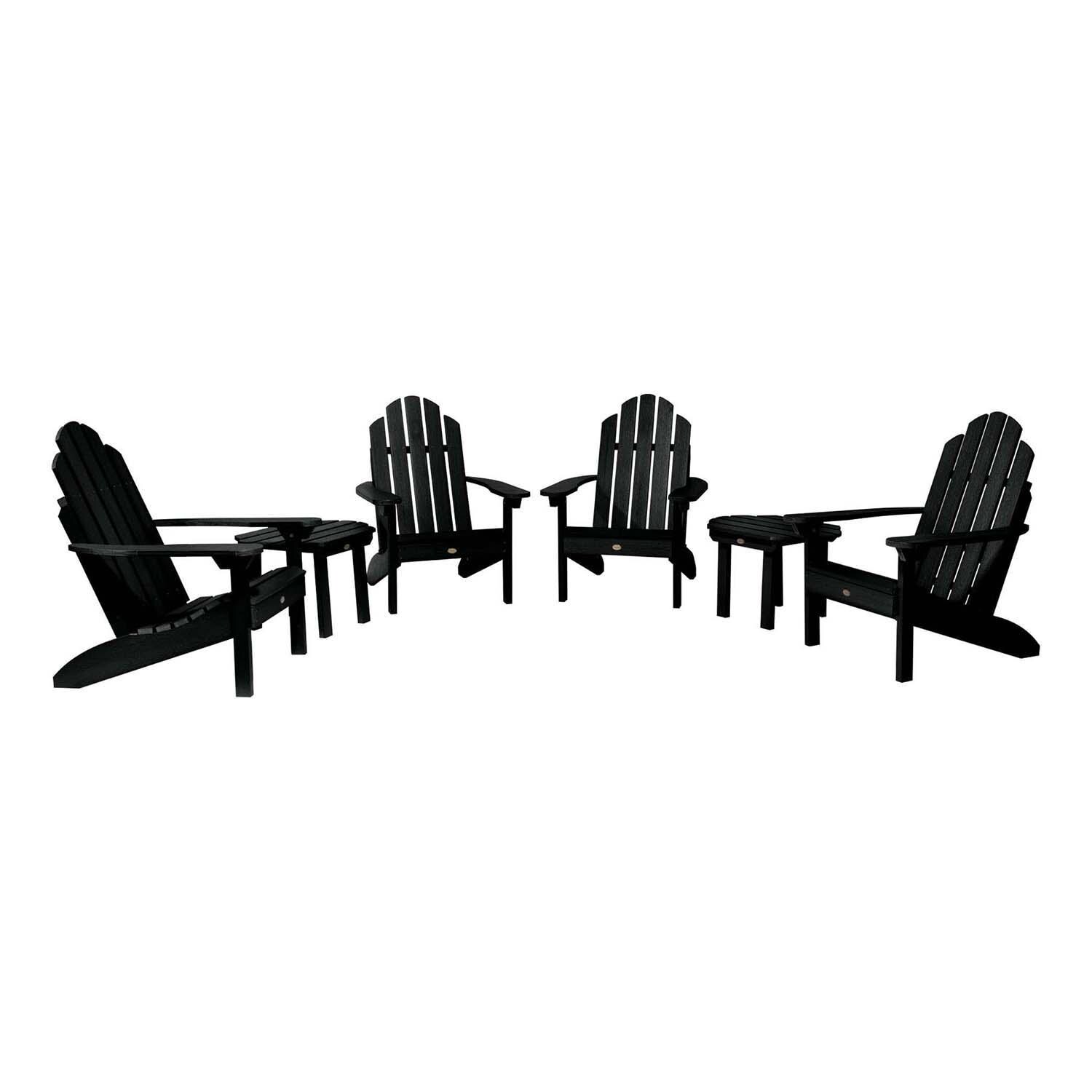 Paradise Key 6 Pc Set Recycled Plastic Seating Set in Black By Lakeview Outdoor Designs - White Background thumbnail