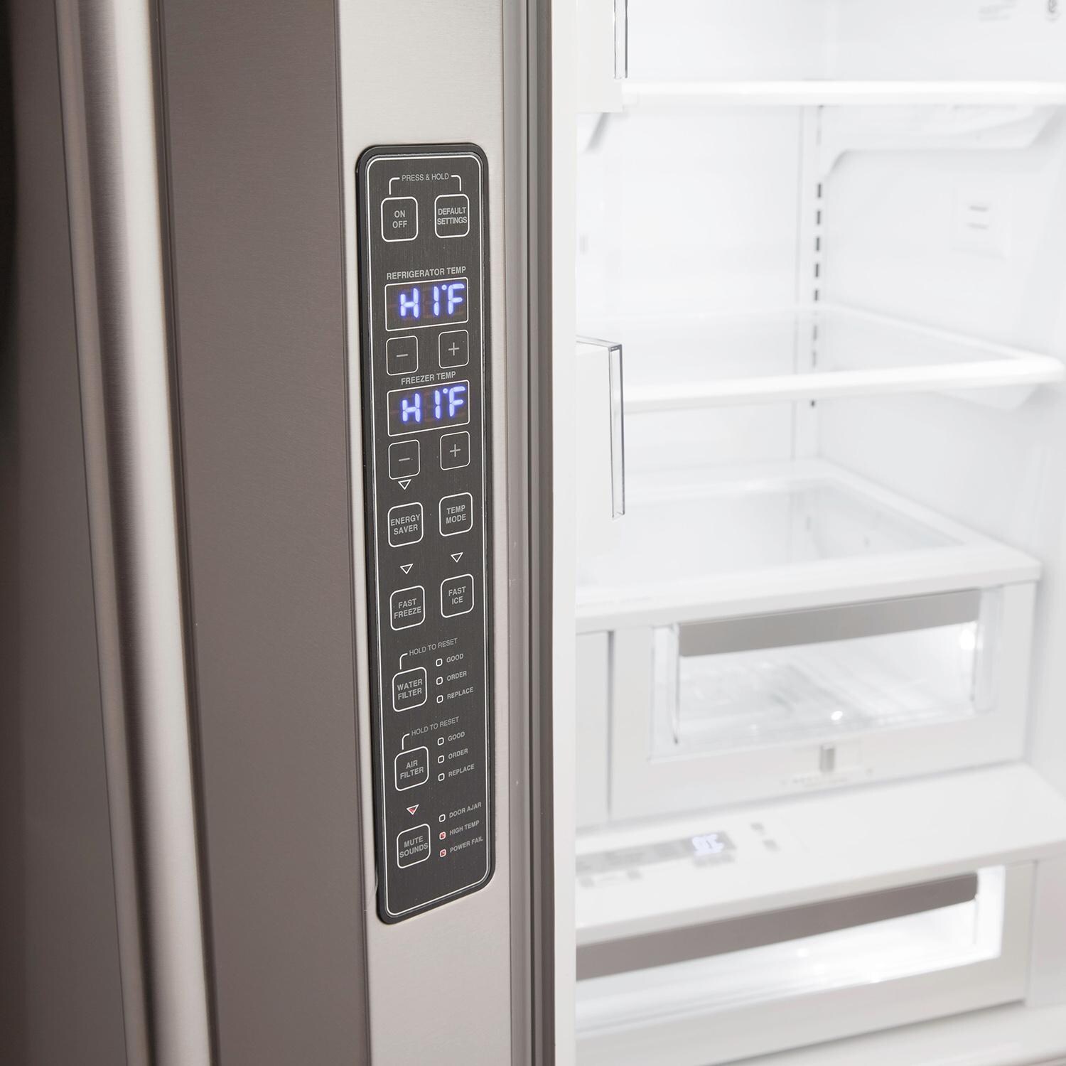 Viking 3 Series 36-Inch 22.1 Cu. Ft. French Door Bottom Freezer Refrigerator - RVRF3361SS - Control Panel Detail thumbnail