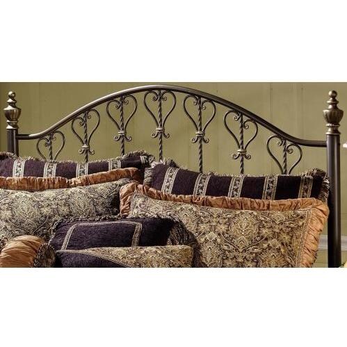 Hillsdale Huntley Dusty Bronze Metal Post Headboard With Frame Full