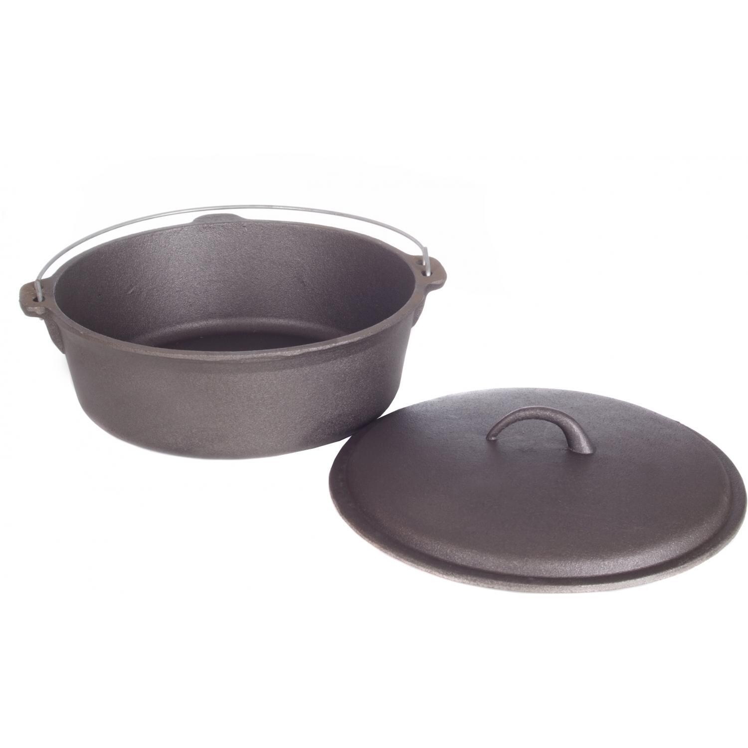 Cajun Cookware 6-Quart Unseasoned Cast Iron Dutch Oven - Open View thumbnail