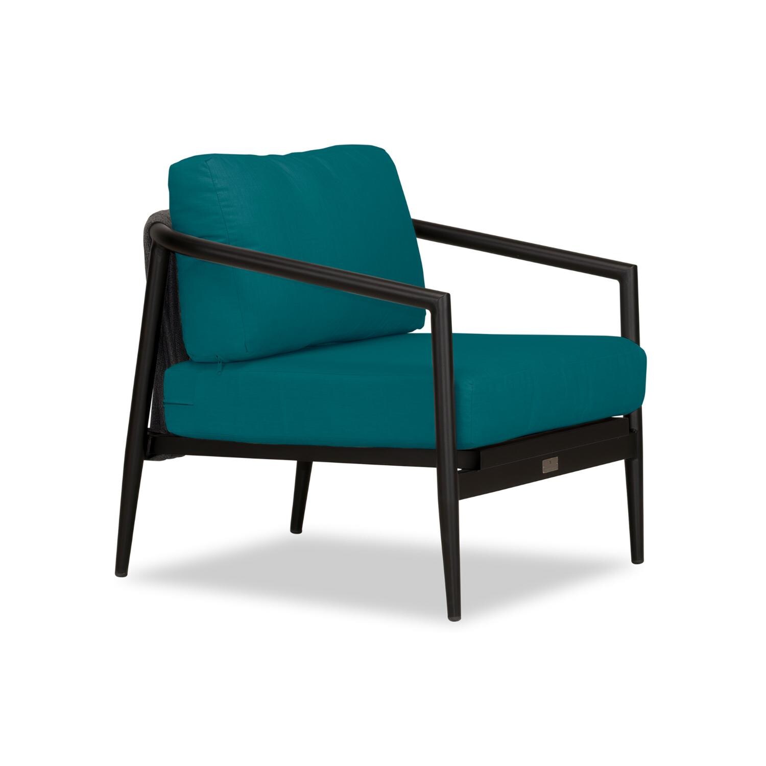 Lakeview Midnight Cove Aluminum Club Chair in Black/Carbon/Spectrum Peacock - Angled - White Background thumbnail