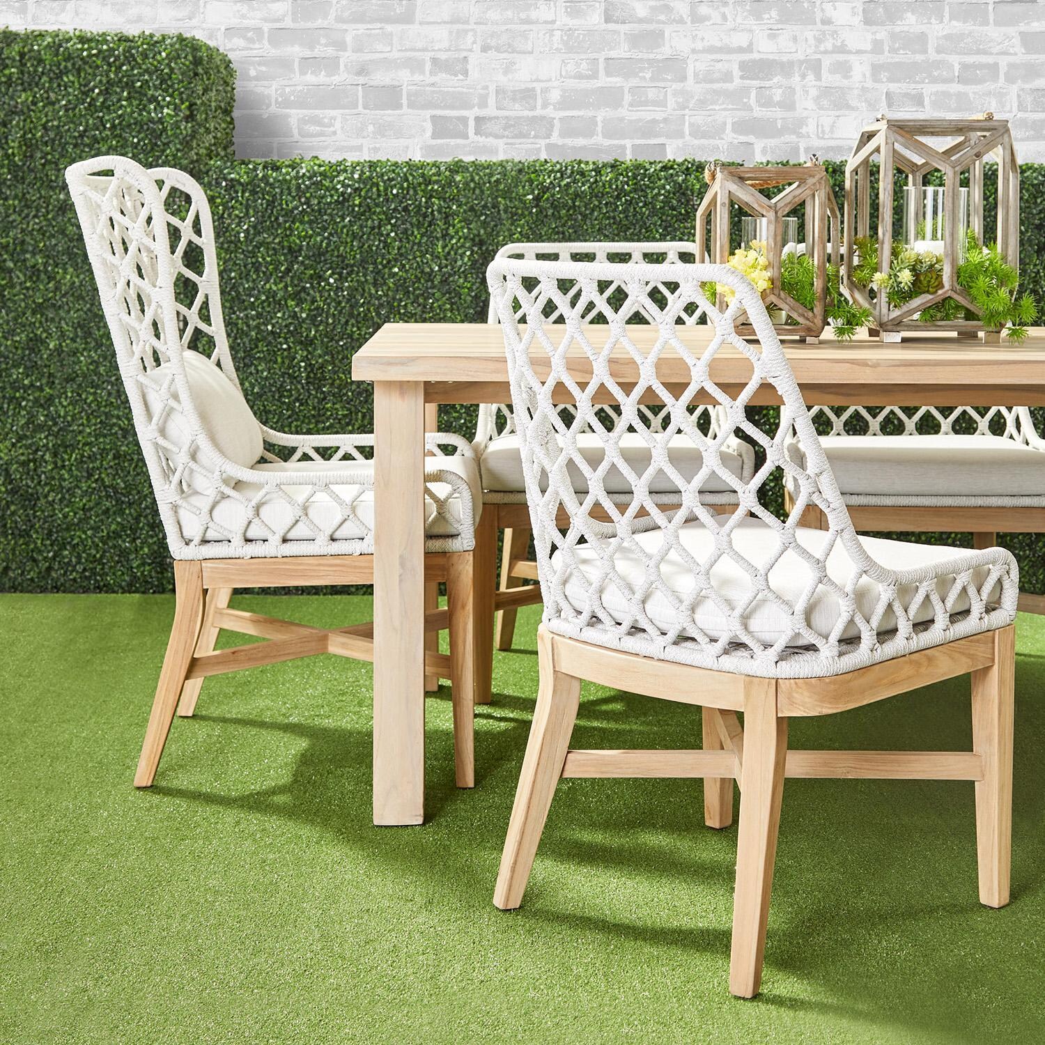 Lakeview Costa Brook Woven Rope Dining Wing Chair in White Speckle thumbnail