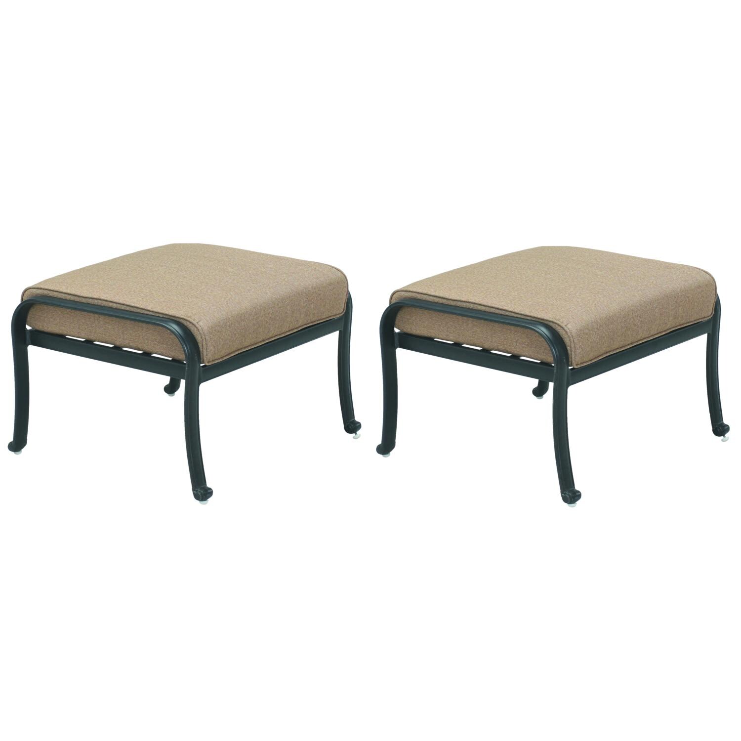 Darlee 201668-11-2 Capri 2 Piece Cast Aluminum Patio Ottoman Set W/ Sesame Polyester Cushions thumbnail