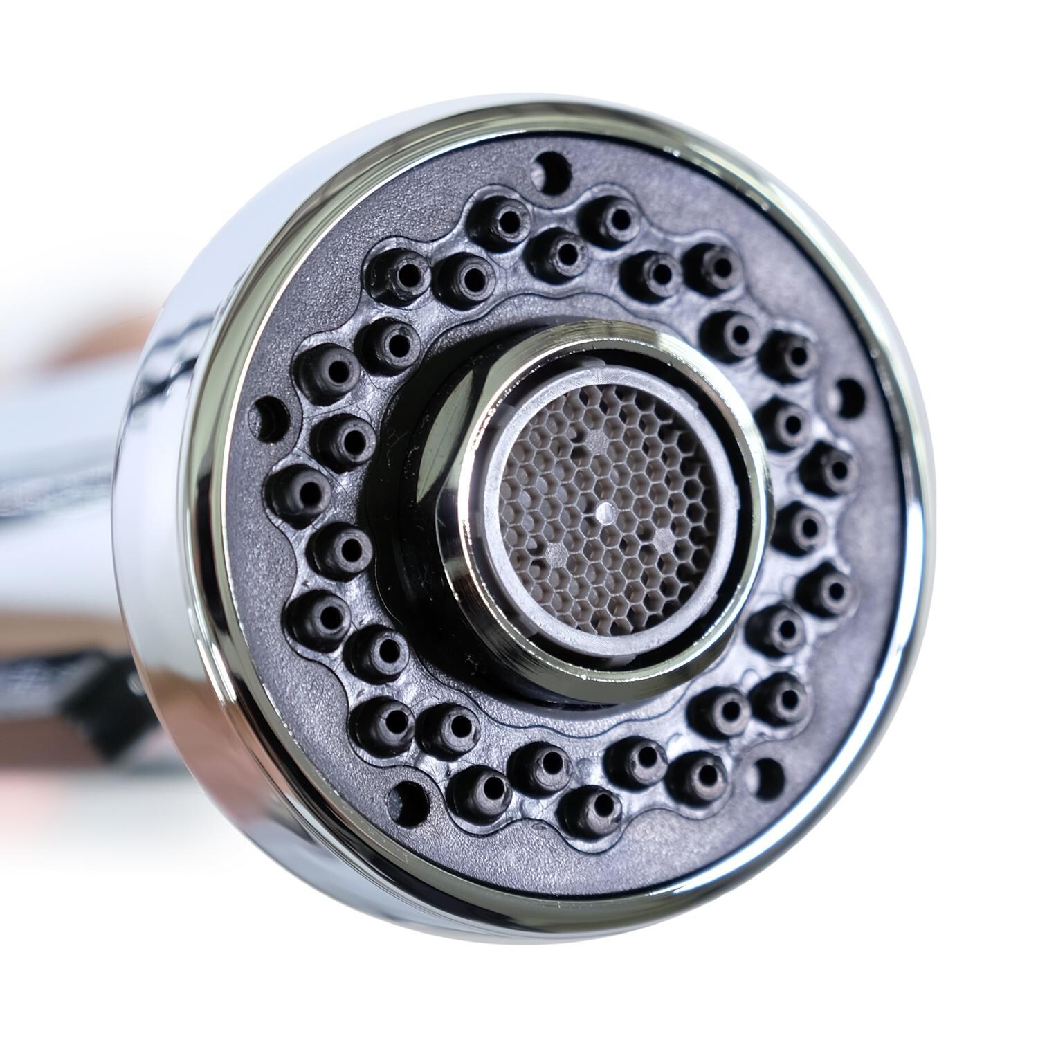 BBQGuys - BBQ-N96565-PC - Single Handle Pull-Down Coil Spring Faucet - Nozzle Closeup thumbnail