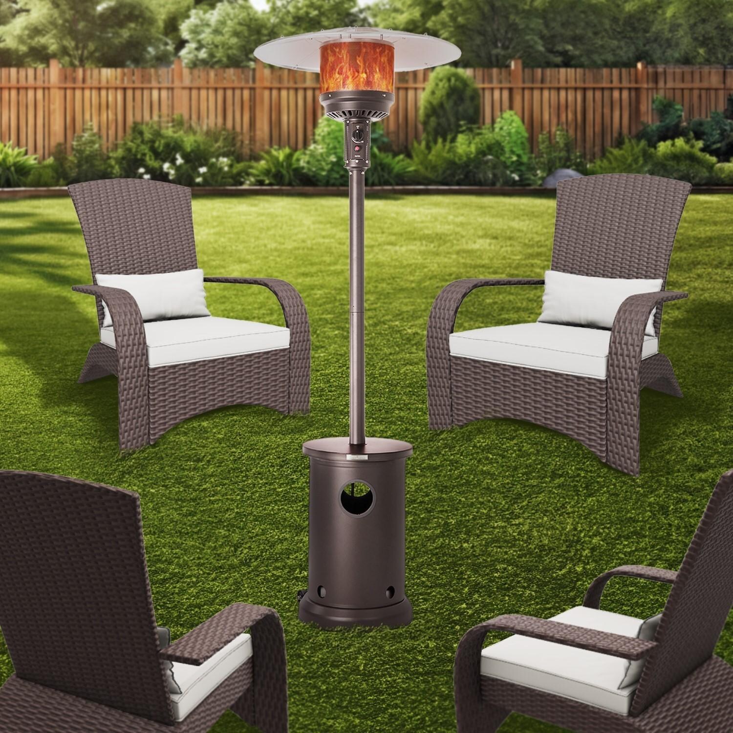 Regina Bay 5 Pc Outdoor Seating Set w/ Patio Heater by Ultimate Patio - Alternate - Lifestyle thumbnail