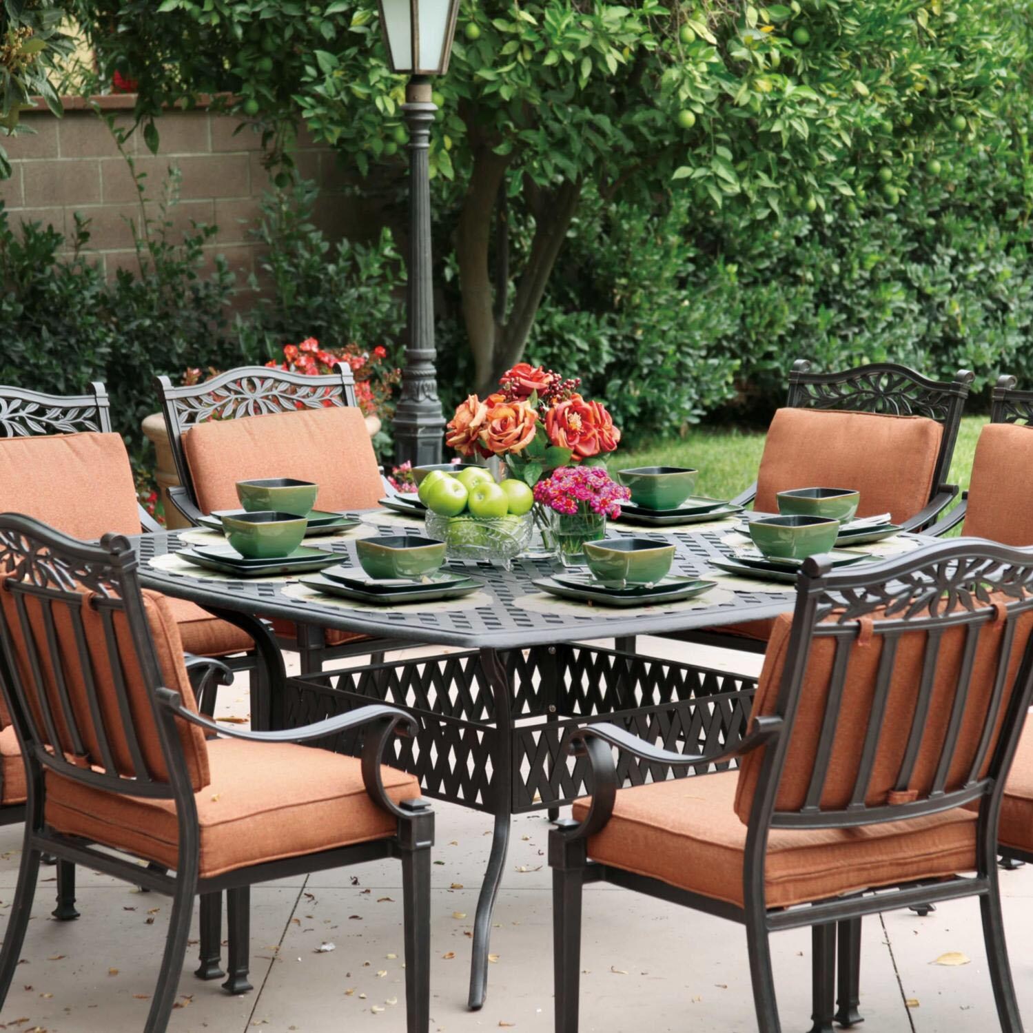 Darlee Charleston 9 Piece Cast Aluminum Patio Dining Set BBQGuys