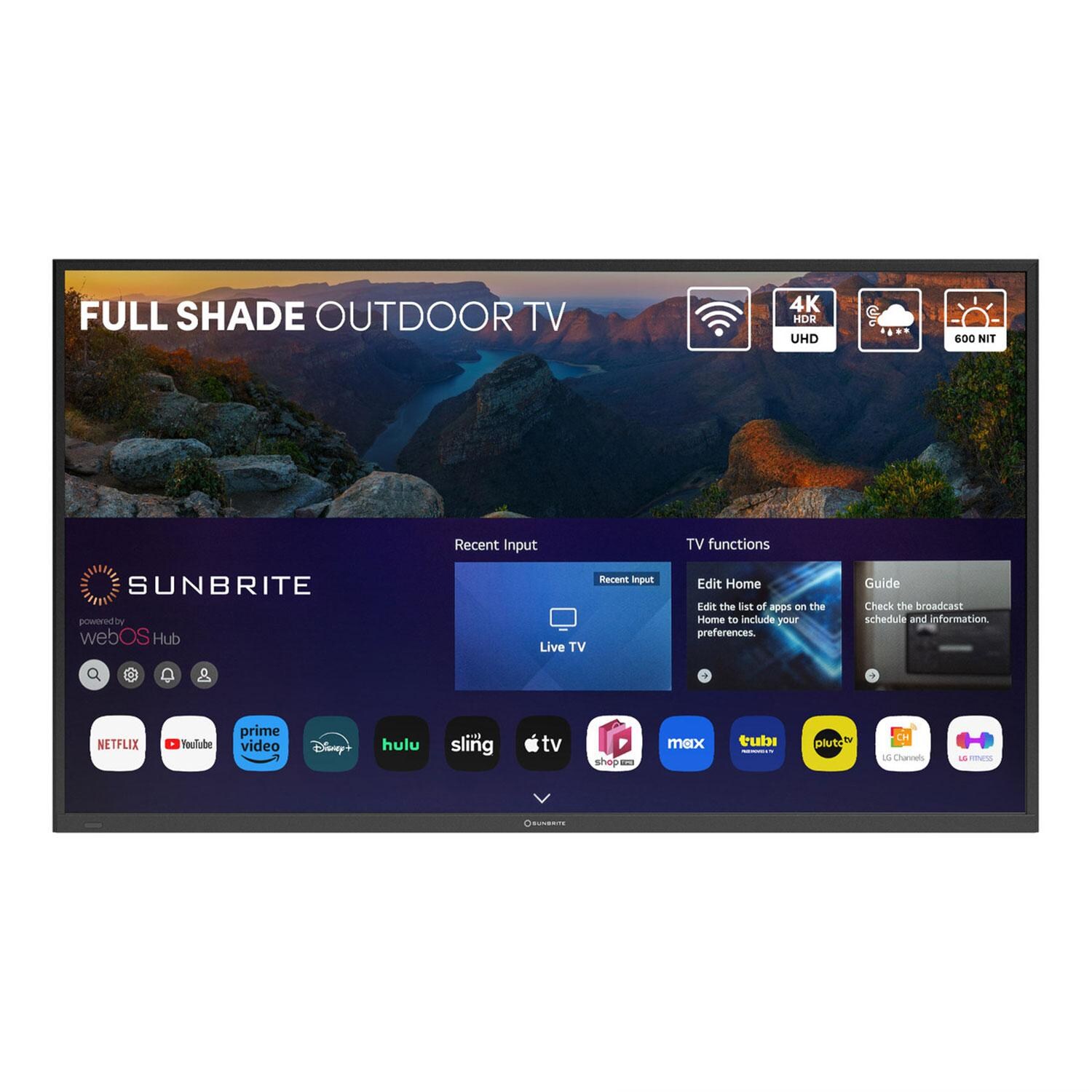 SunBriteTV SB-V4-65-BL Veranda 4 Series 65-in Full Shade 4K UHD HDR Outdoor TV - White Background thumbnail