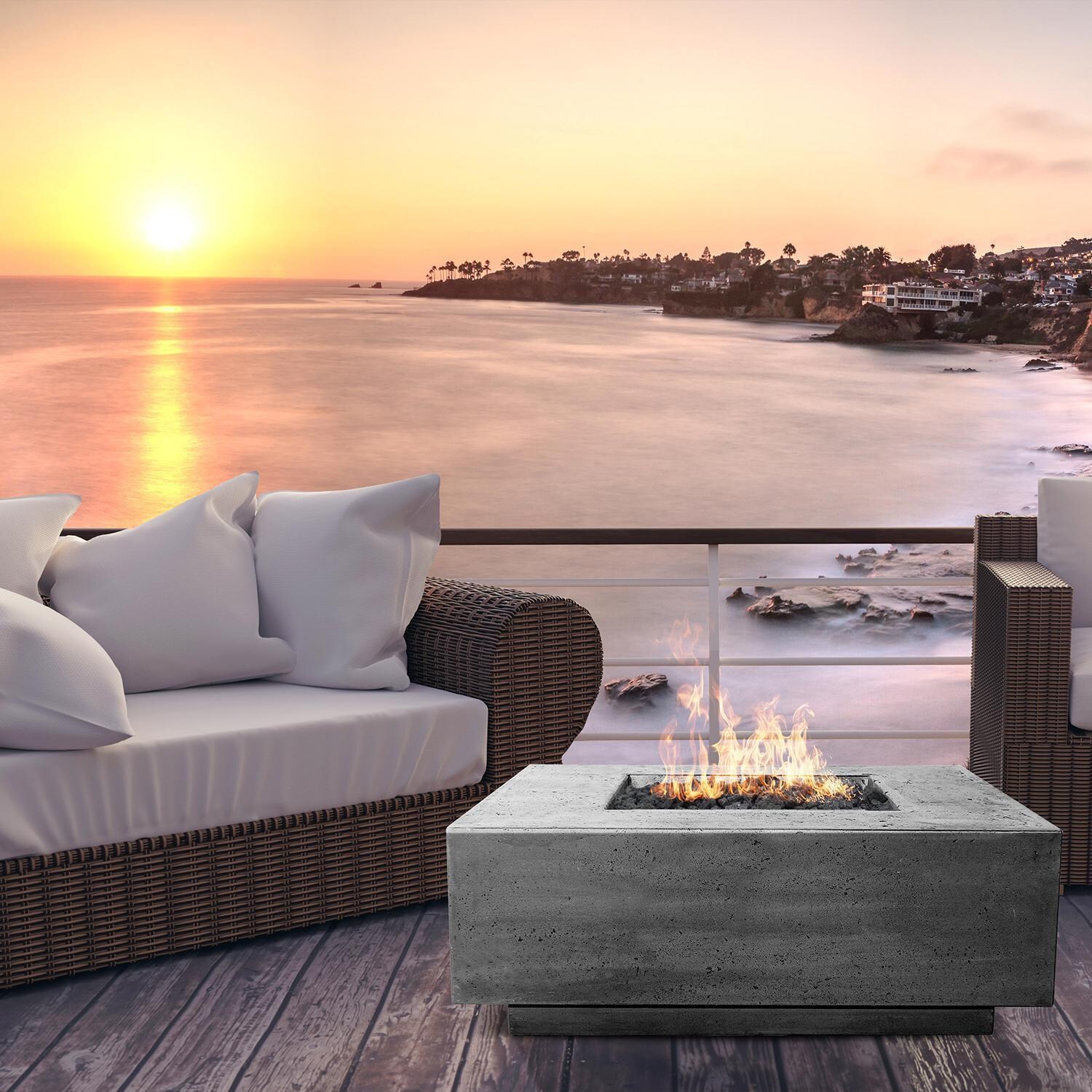 Prism Hardscapes SCPH-407-6LP Tavola 3 48-Inch Propane Gas Rectangular Fire Pit Table - Lifestyle (NOT ACTUAL COLOR) thumbnail