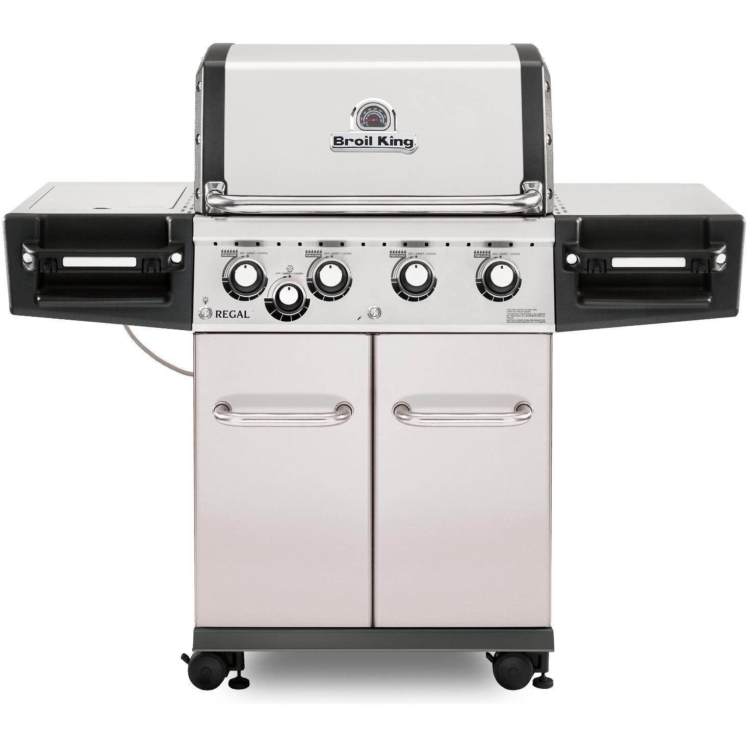 Broil King Regal S440 Pro 4-Burner Propane Gas Grill With Side Burner - Stainless Steel