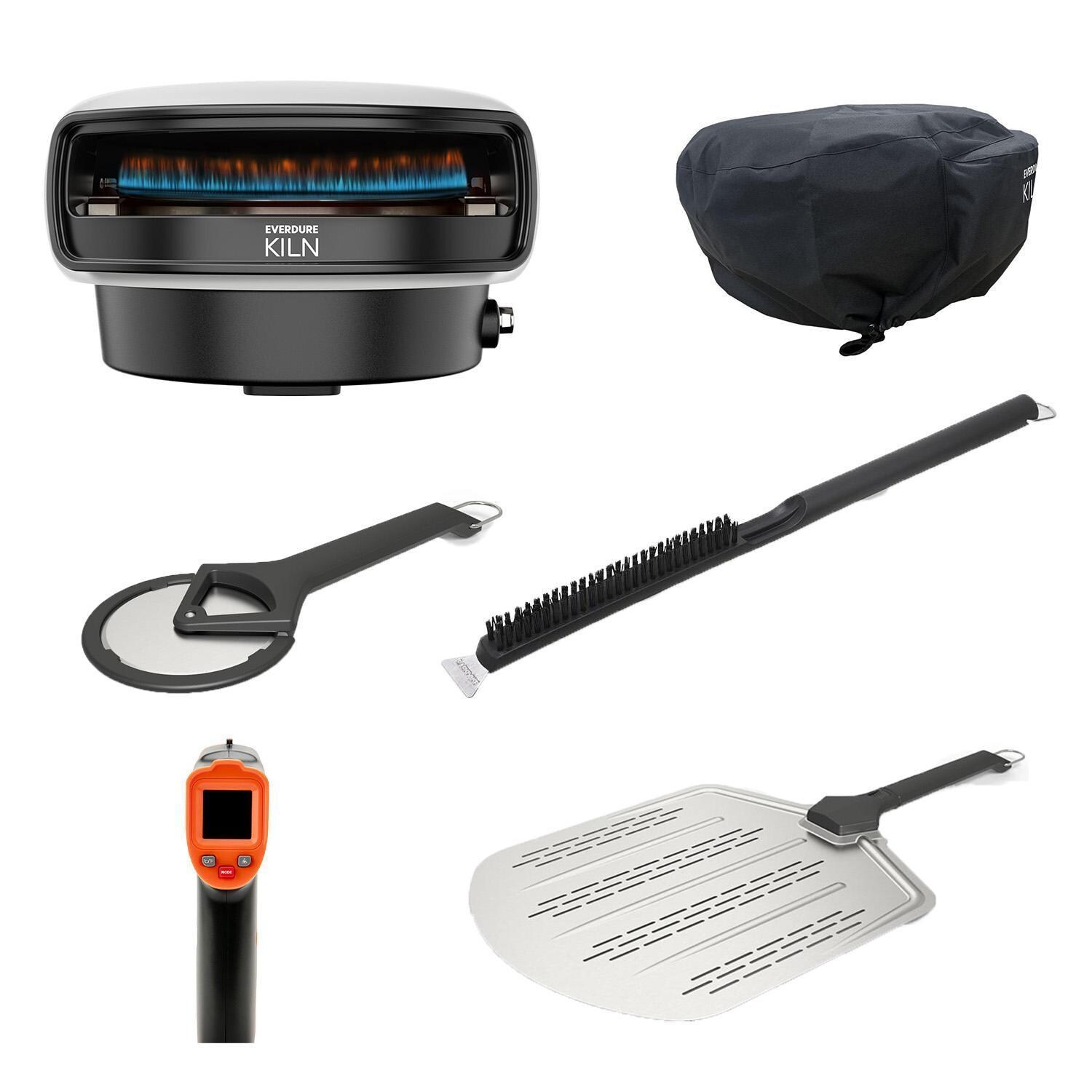 Everdure EKILN1SUS Kiln 1 Burner Pizza Oven - PIZZA LOVER Bundle - Stone - White Background thumbnail