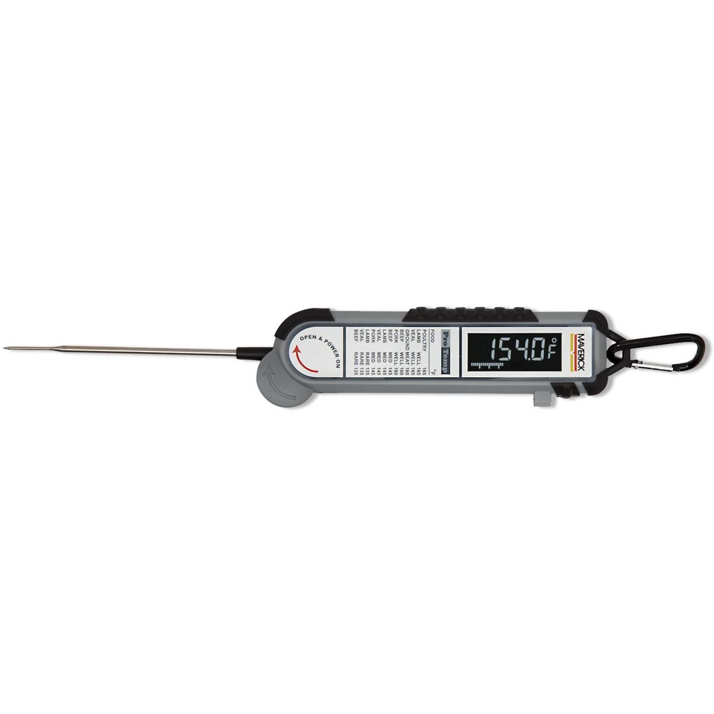 Maverick PT-100 Pro-Temp Commercial Grade Food Probe Thermometer With Belt Clip - Open thumbnail