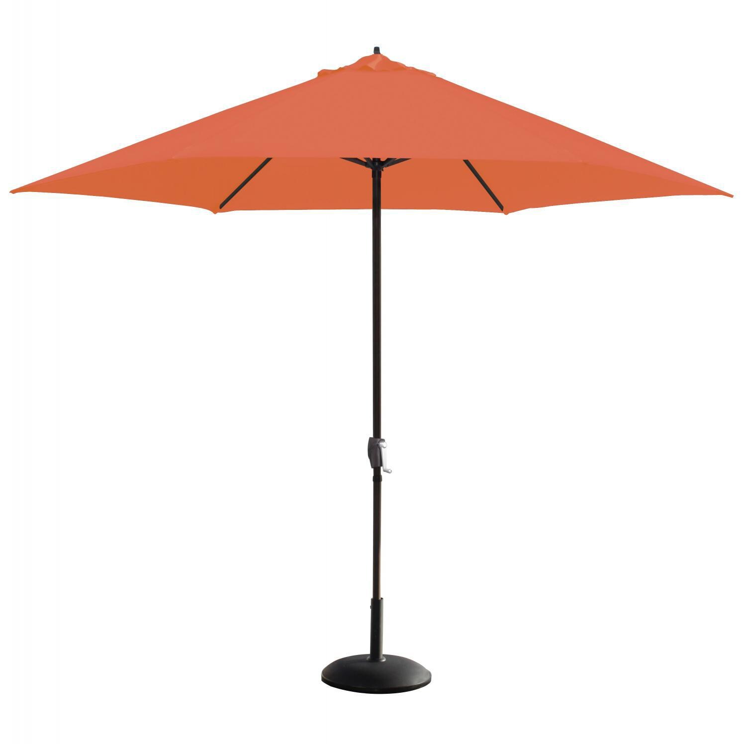 Astella 11 Ft. Aluminum Patio Umbrella W/ Crank Lift - Black Frame / Polyester Tuscan Canopy image