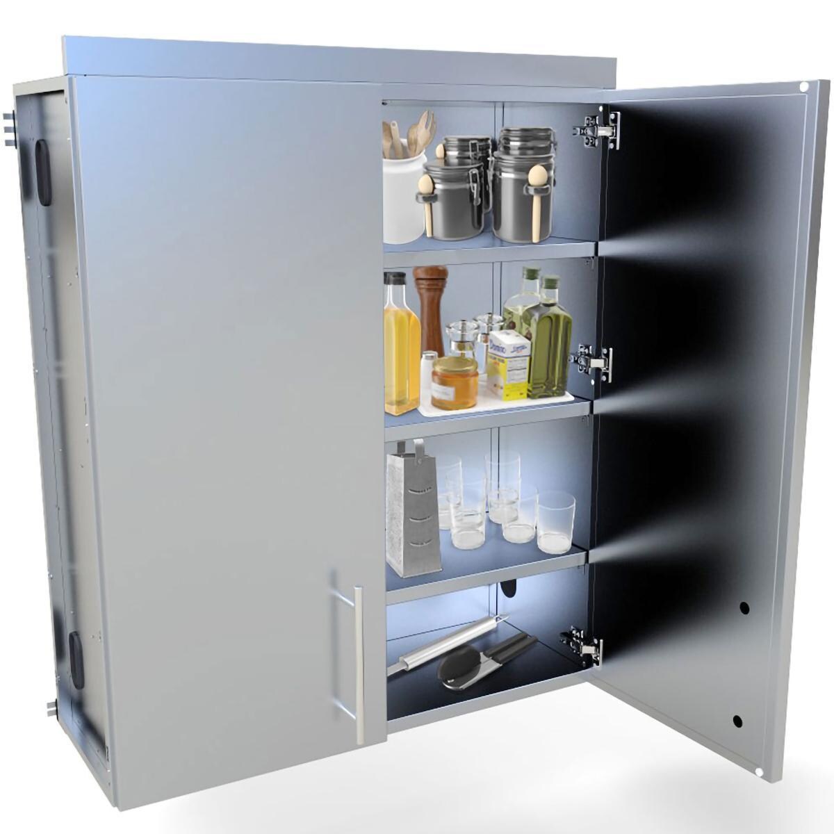 Sunstone SWC36FDD 36-in Outdoor Kitchen Double Door Wall Cabinet - Stored - White Background thumbnail