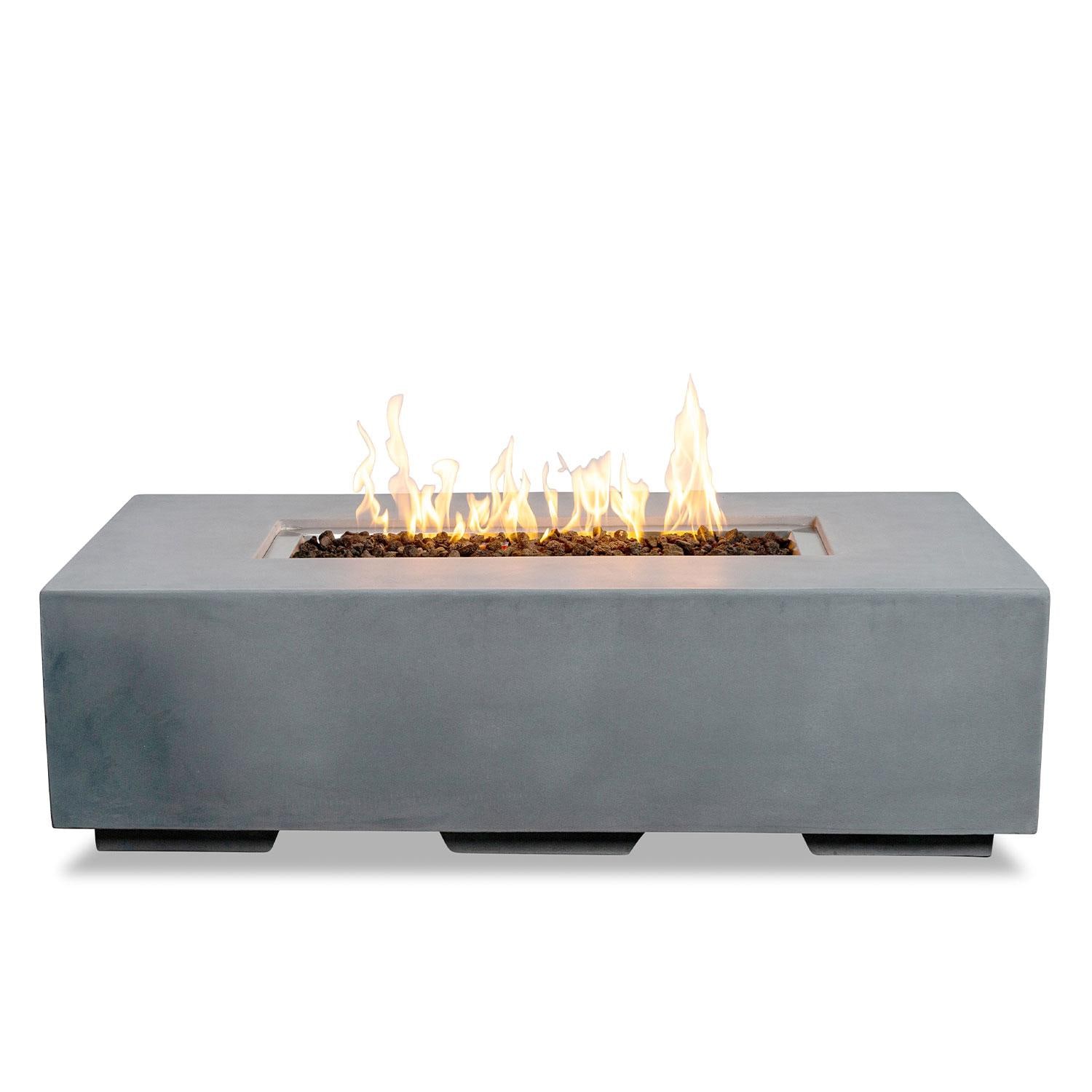 Glenwood 55-in Rectangular Concrete Propane Fire Pit in Natural Gray by Lakeview Outdoor Designs - White Background thumbnail
