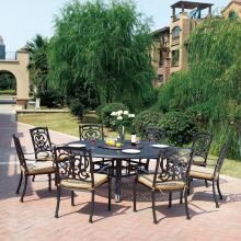 Darlee Santa Barbara 9 Piece Cast Aluminum Patio Dining Set With Lazy Susan - Antique Bronze image
