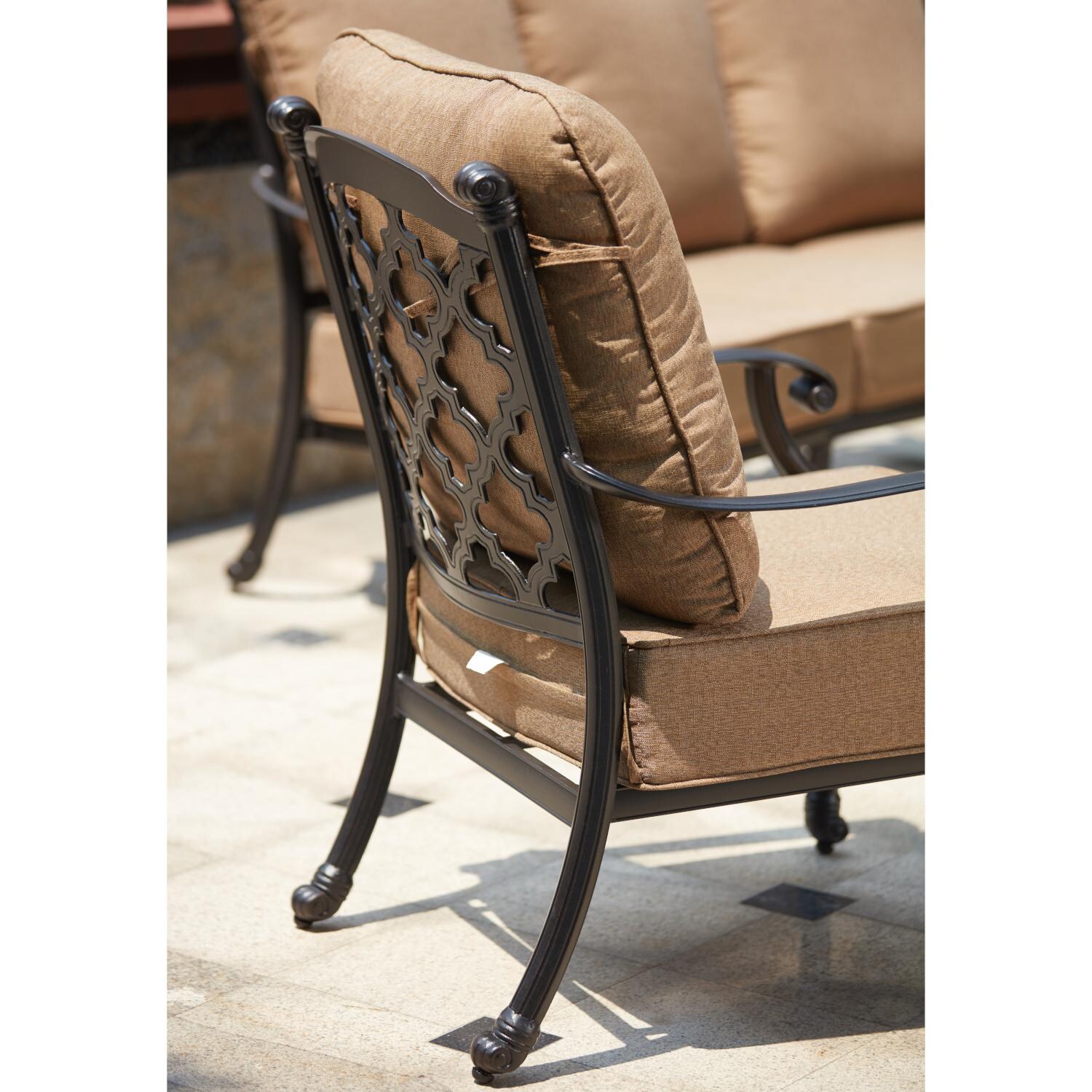 Darlee 201658-1-2 Madison Cast Aluminum Patio Club Chair - Back View thumbnail