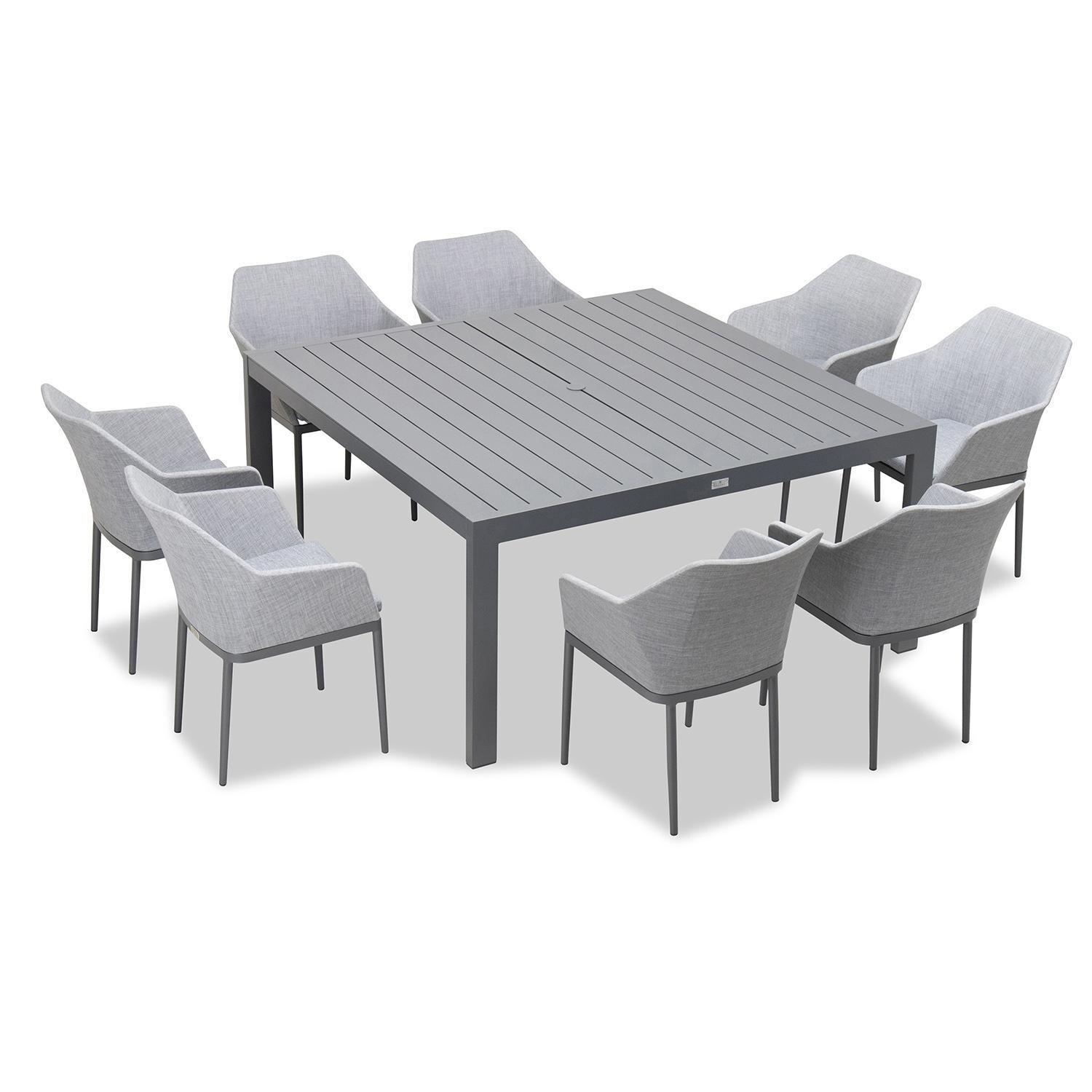 Starlook Bay 8 Seat Square Dining Table in Slate by Lakeview - Top View - White Background thumbnail