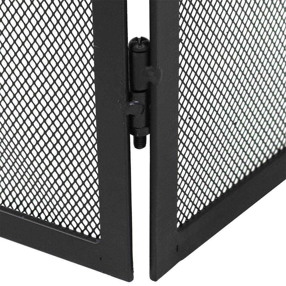 Ultimate Patio 3-Panel Steel Elegant Scroll Fireplace Screen - Hinge Detail thumbnail
