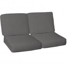 Sunbrella Canvas Charcoal 4 Piece Medium Outdoor Replacement Loveseat Cushion Set W/ Piping By BBQGuys