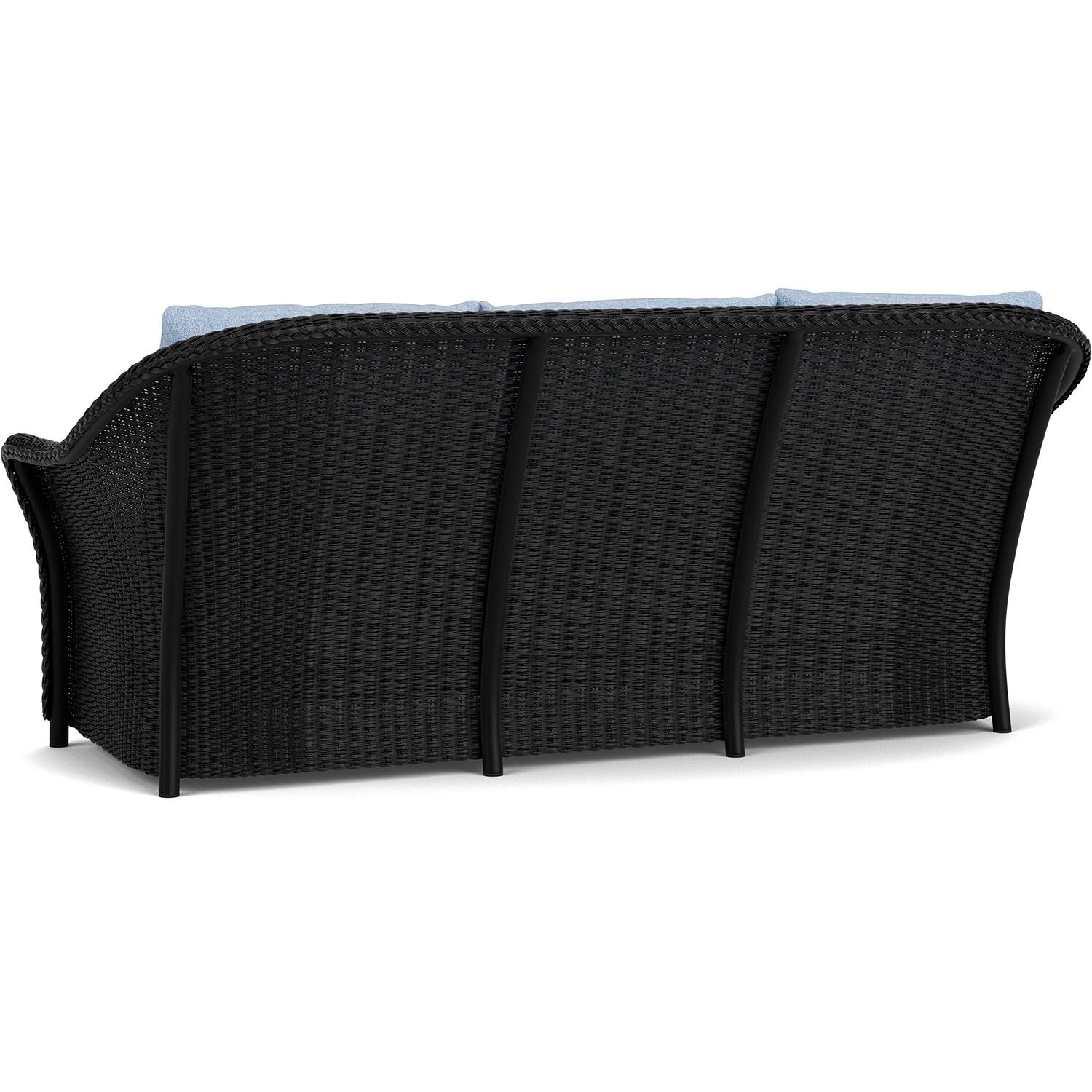 Lloyd Flanders Weekend Retreat Sofa in Ebony Finish W/ Demo Skyway Fabric - Back Left thumbnail
