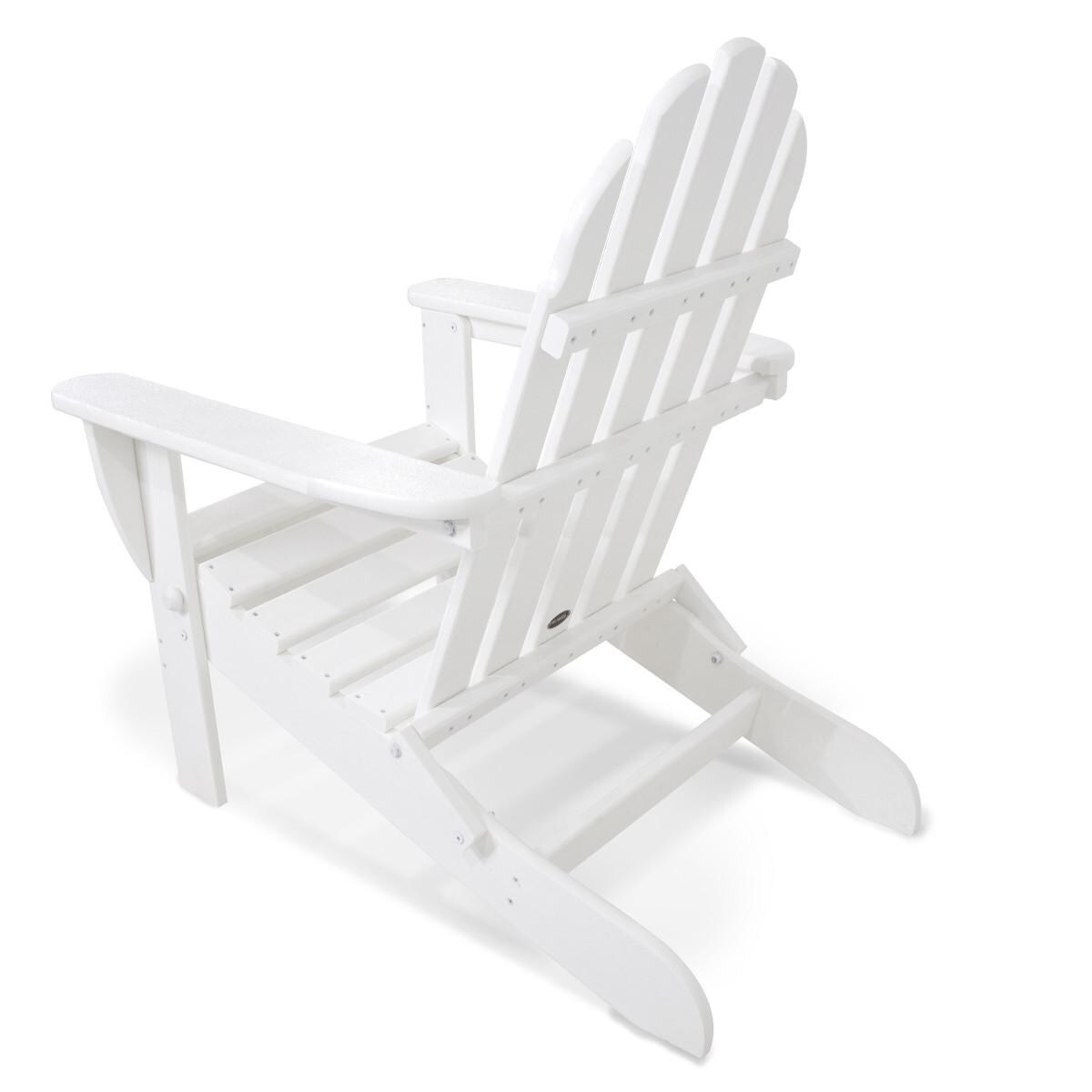 POLYWOOD AD5030WH Classic Folding Adirondack Chair - Back View thumbnail