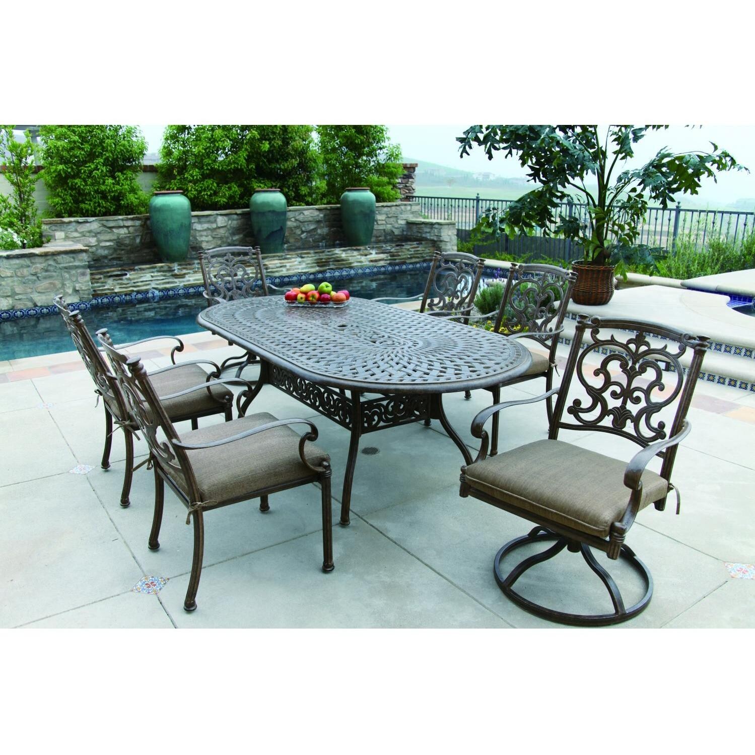 Darlee Santa Barbara 6-Person Patio Dining Set thumbnail