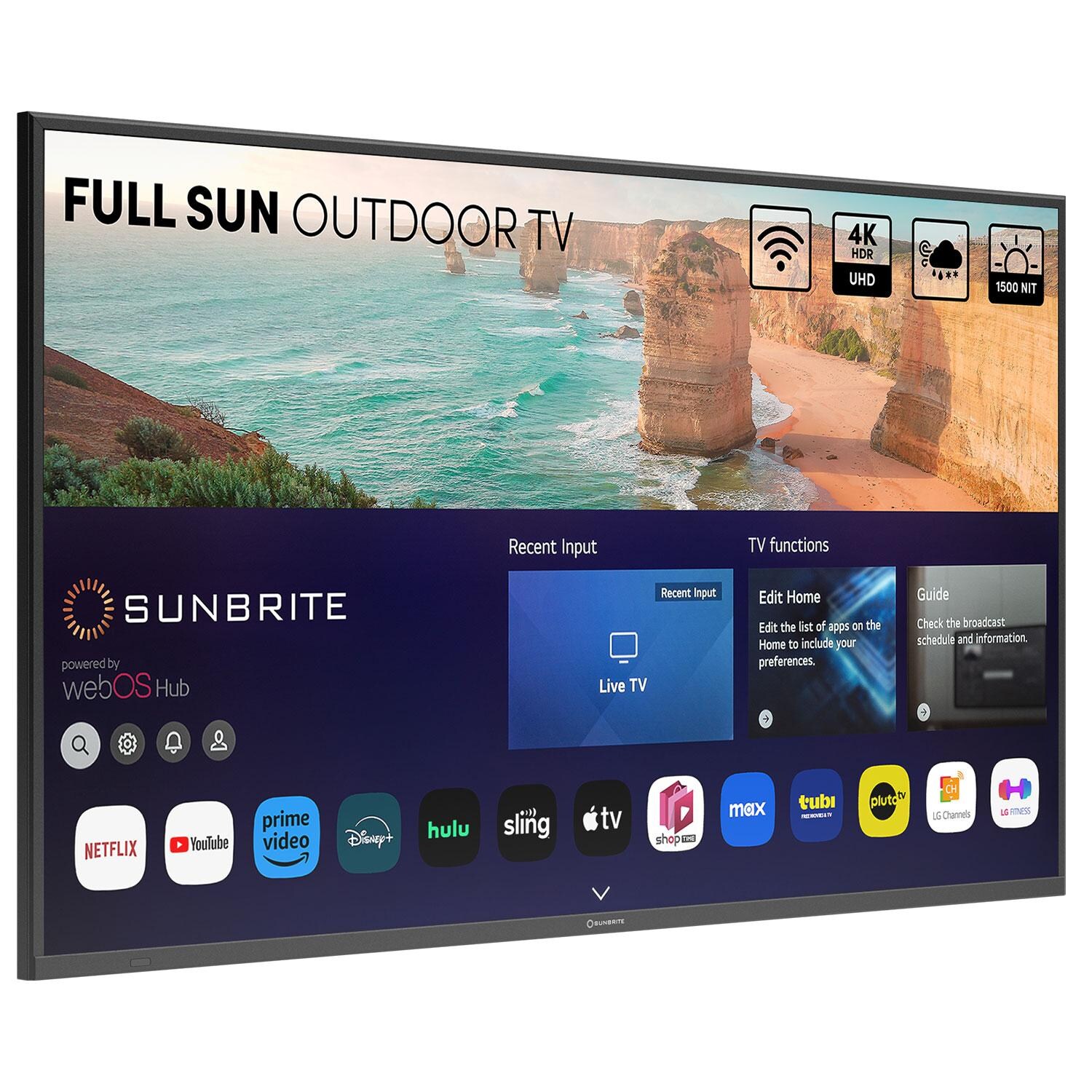 SunBriteTV SB-FS-75-BL Solis Series 75-in Full Sun 4K UHD HDR Outdoor TV - Right View - White Background thumbnail