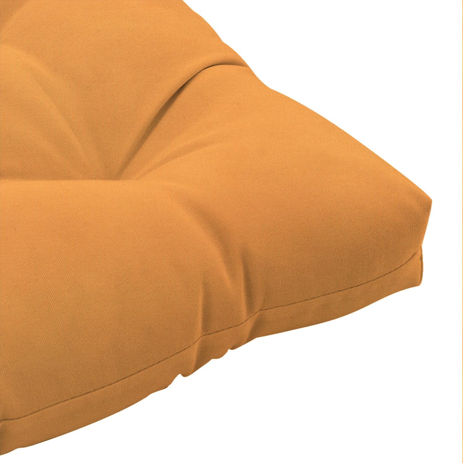 Sunbrella Canvas Tangerine Medium Outdoor Replacement Seat Cushion By UltimatePatio.com - Corner Detail thumbnail