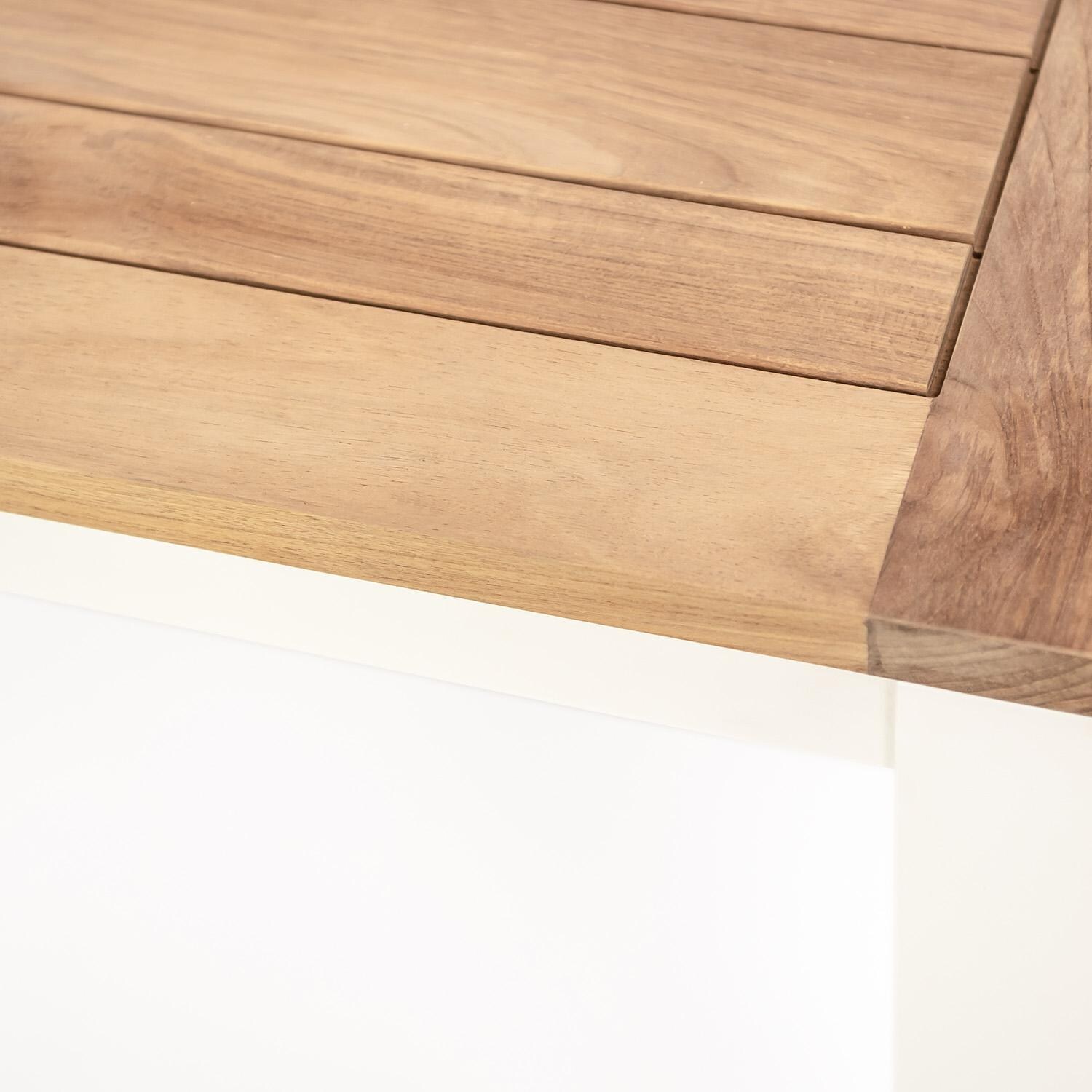 Teak + Table Paros 82 Inch Rectangular Dining Table in White - Detail thumbnail