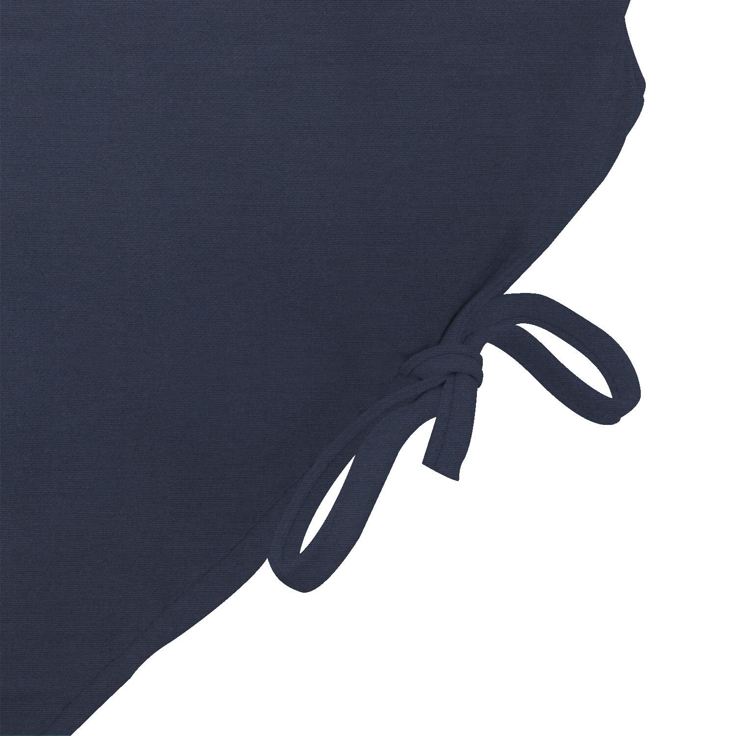 Sunbrella Canvas Navy Extra Long Outdoor Replacement Chaise Lounge Cushion By UltimatePatio.com - Tie Detail thumbnail