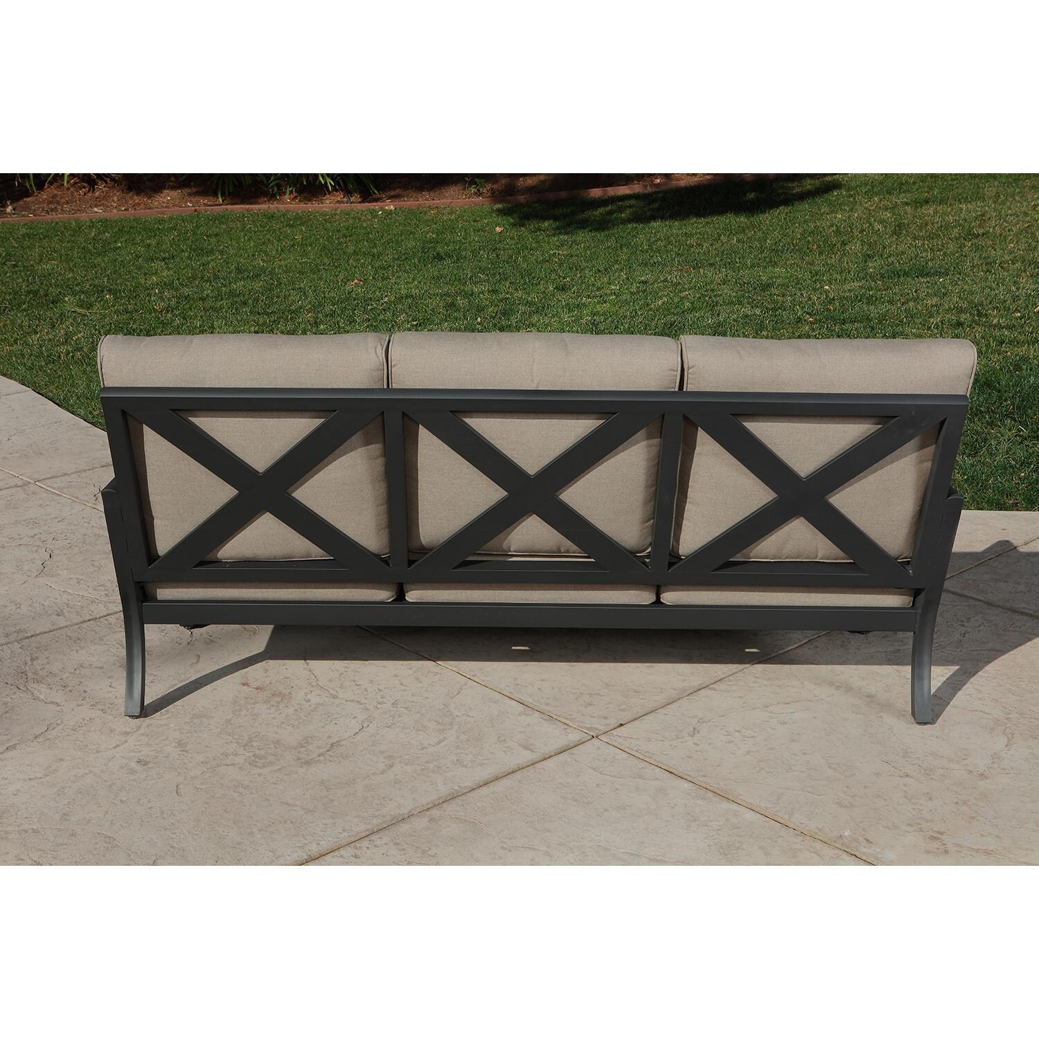 Lakeview Outdoor Designs Lake Charles 6 Piece Aluminum Patio Conversation Set - Patio Sofa Back thumbnail