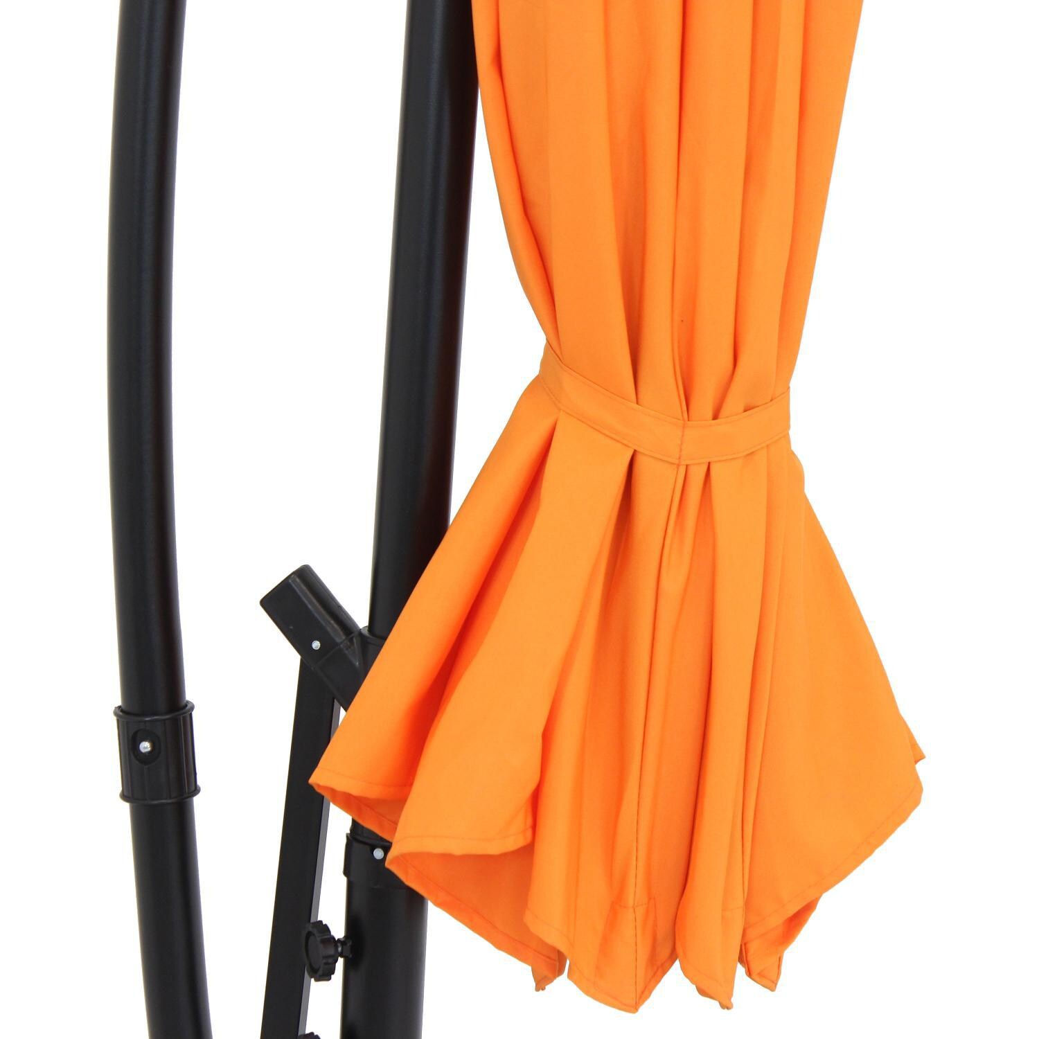 Ultimate Patio 9.5 Ft. Octagonal Patio Cantilever Umbrella W/ Crank - Tangerine - Strap Keeps Canopy Closed