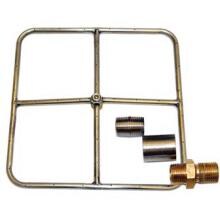HPC 18-Inch Propane Gas Fire Pit Kit With Square Stainless Steel Ring Burner - Match Light image