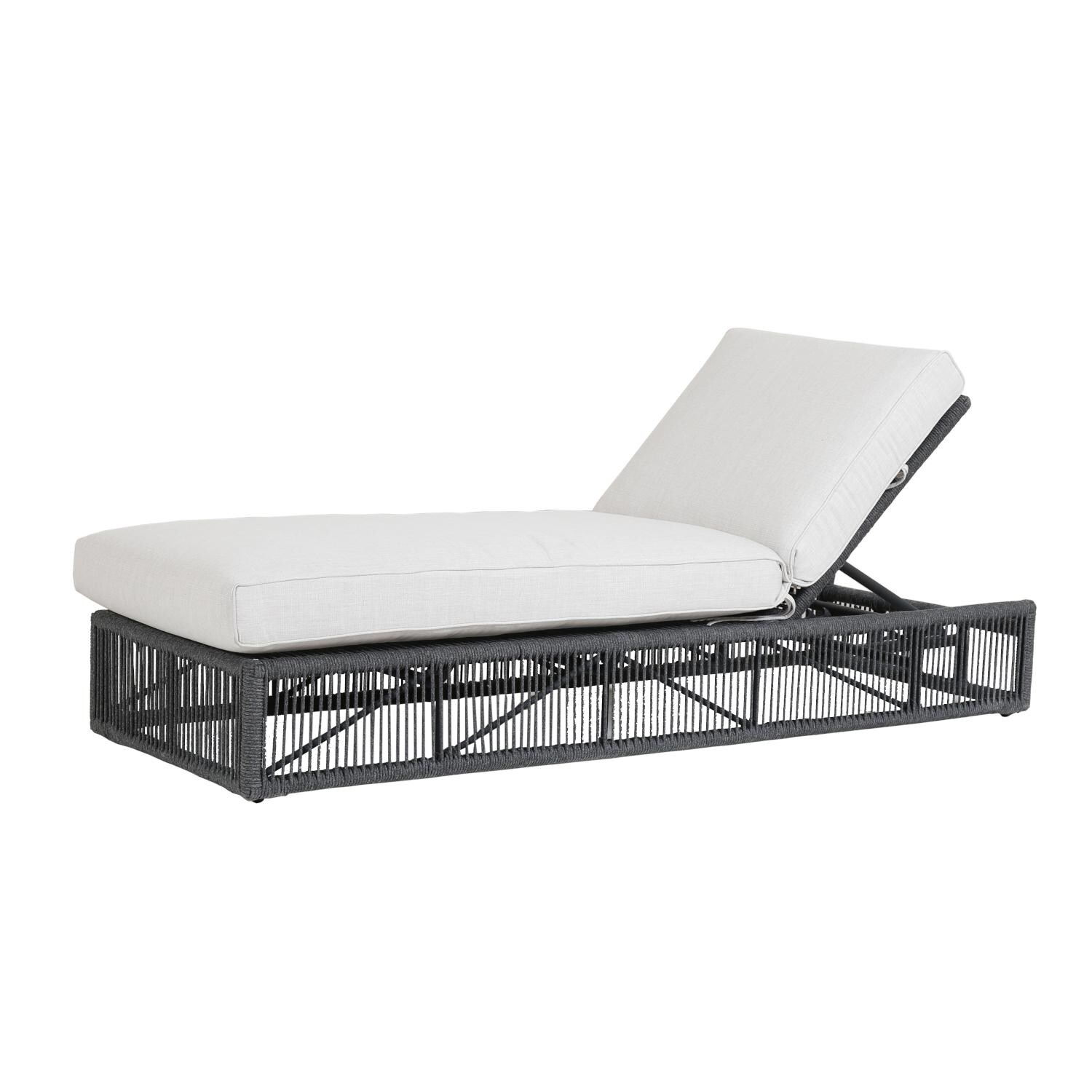 Milano Woven Rope Chaise Lounge in Charcoal/Echo Ash by Sunset West