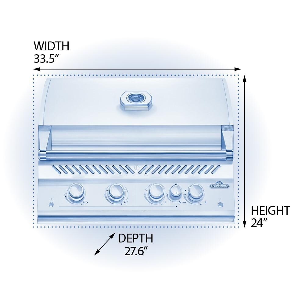 Napoleon BIG32RBPSS-1 Propane Grill - Dimensional