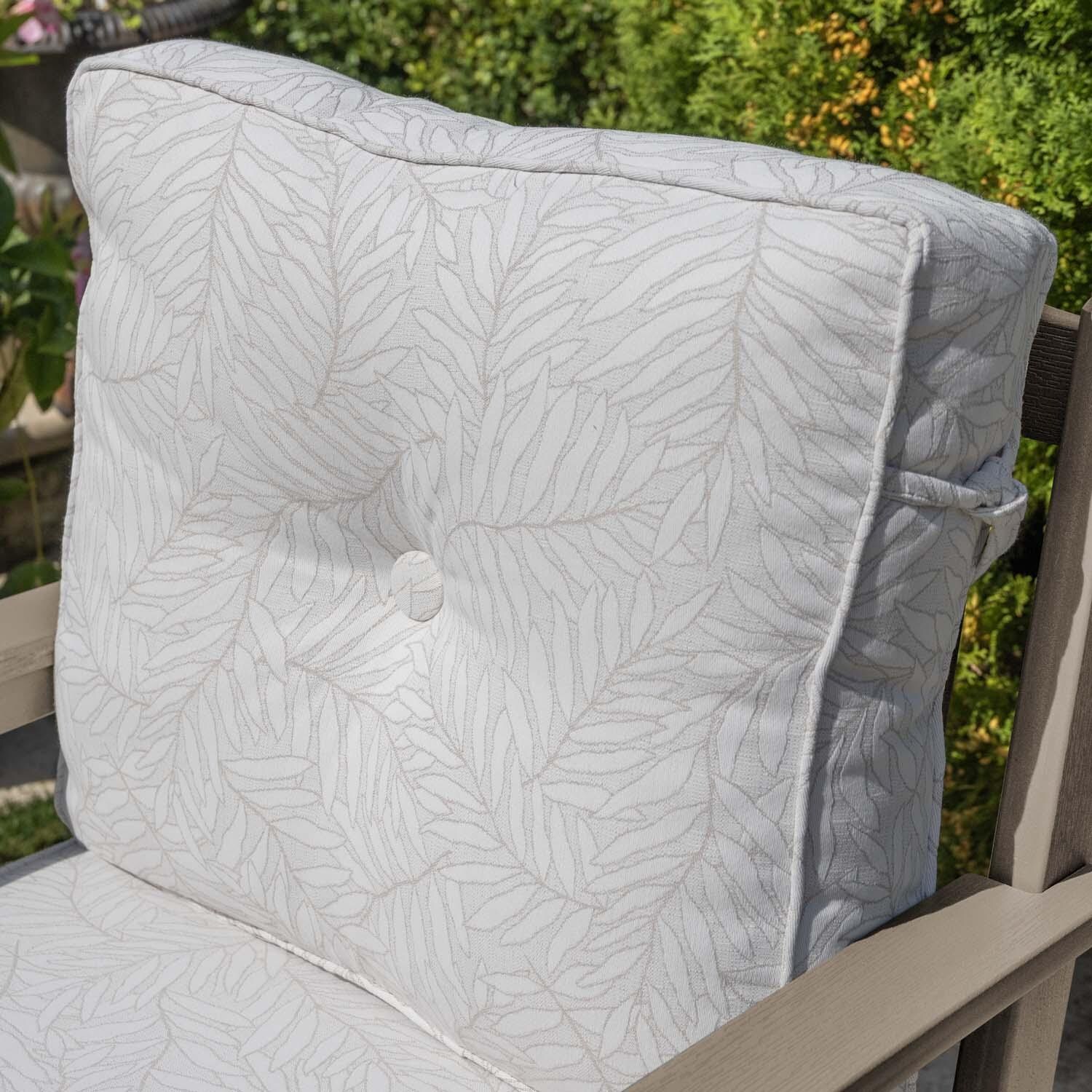 Blushing Bay 3 Pc Recycled Plastic Seating Set in Lively Parchment/Woodland Brown by Lakeview Outdoor Designs - Cushion - Detail thumbnail
