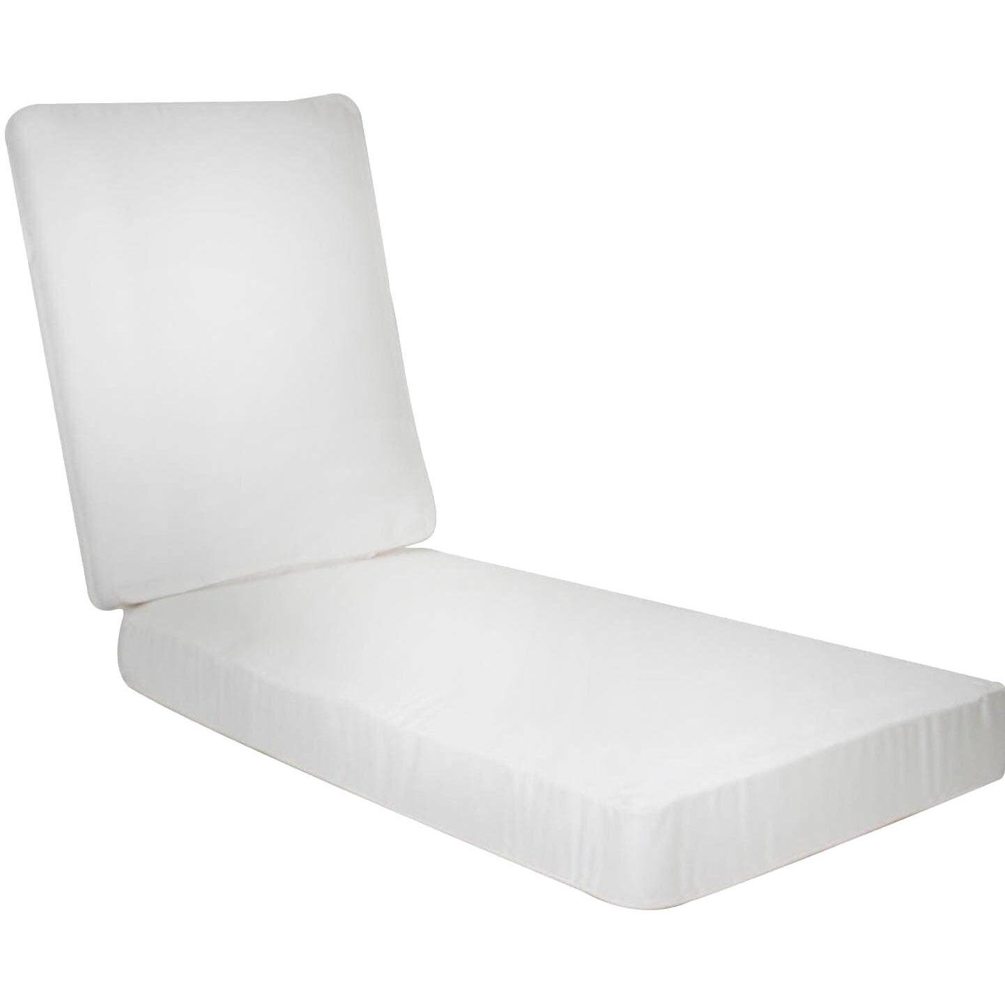 Long Replacement Chaise Lounge Cushion With Knife Edge - Canvas Natural thumbnail