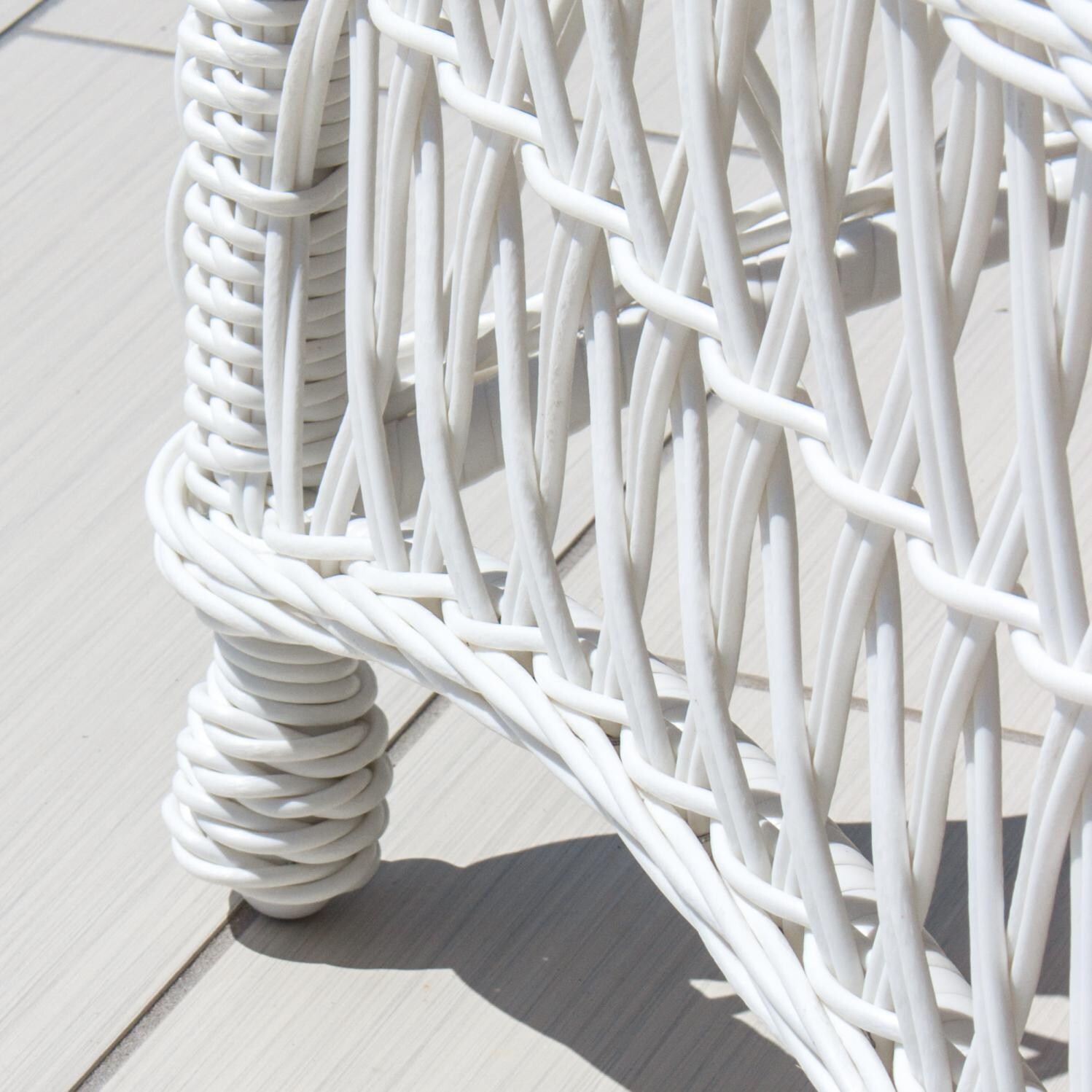 Everglades White Resin Wicker Patio Sofa By Lakeview Outdoor Designs