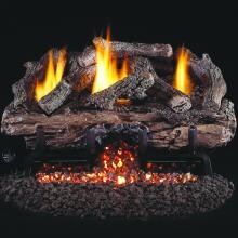 Peterson Real Fyre 30-Inch Charred Aged Split Oak Gas Log Set With Vent-Free Natural Gas ANSI Certified G10 Burner - Electronic Non-Standing Pilot And Variable Flame Remote image