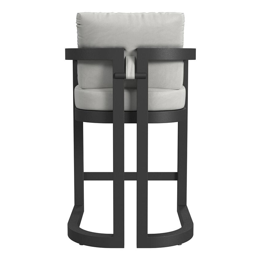 Malibu Aluminum Bar Stool in Black/Soothe Pearl by Sunset West - Rear - White Background thumbnail