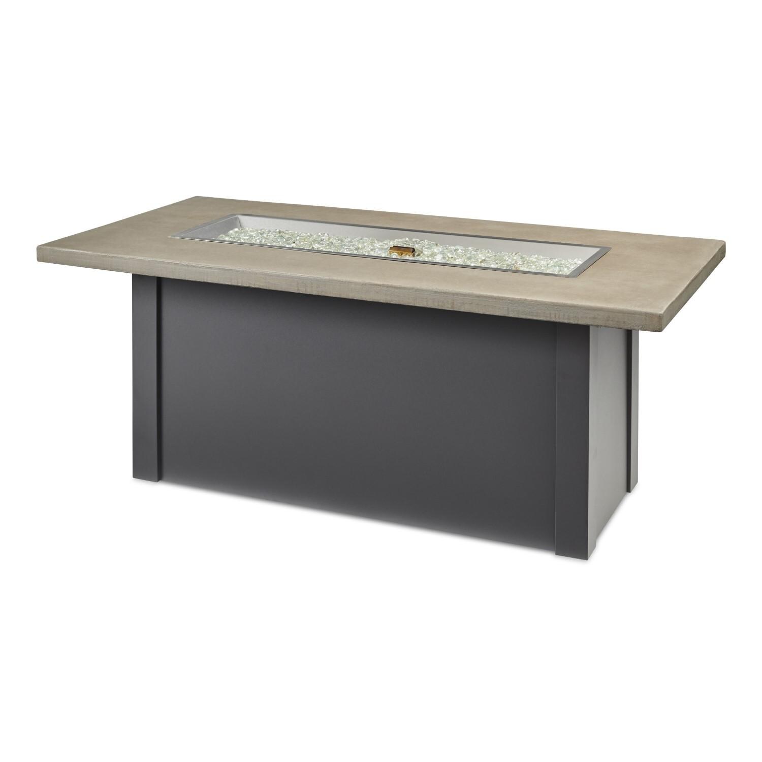 Havenwood 62 Inch Natural Gas Fire Pit Table W/ Pebble Grey Top & Grey Base - White Background thumbnail