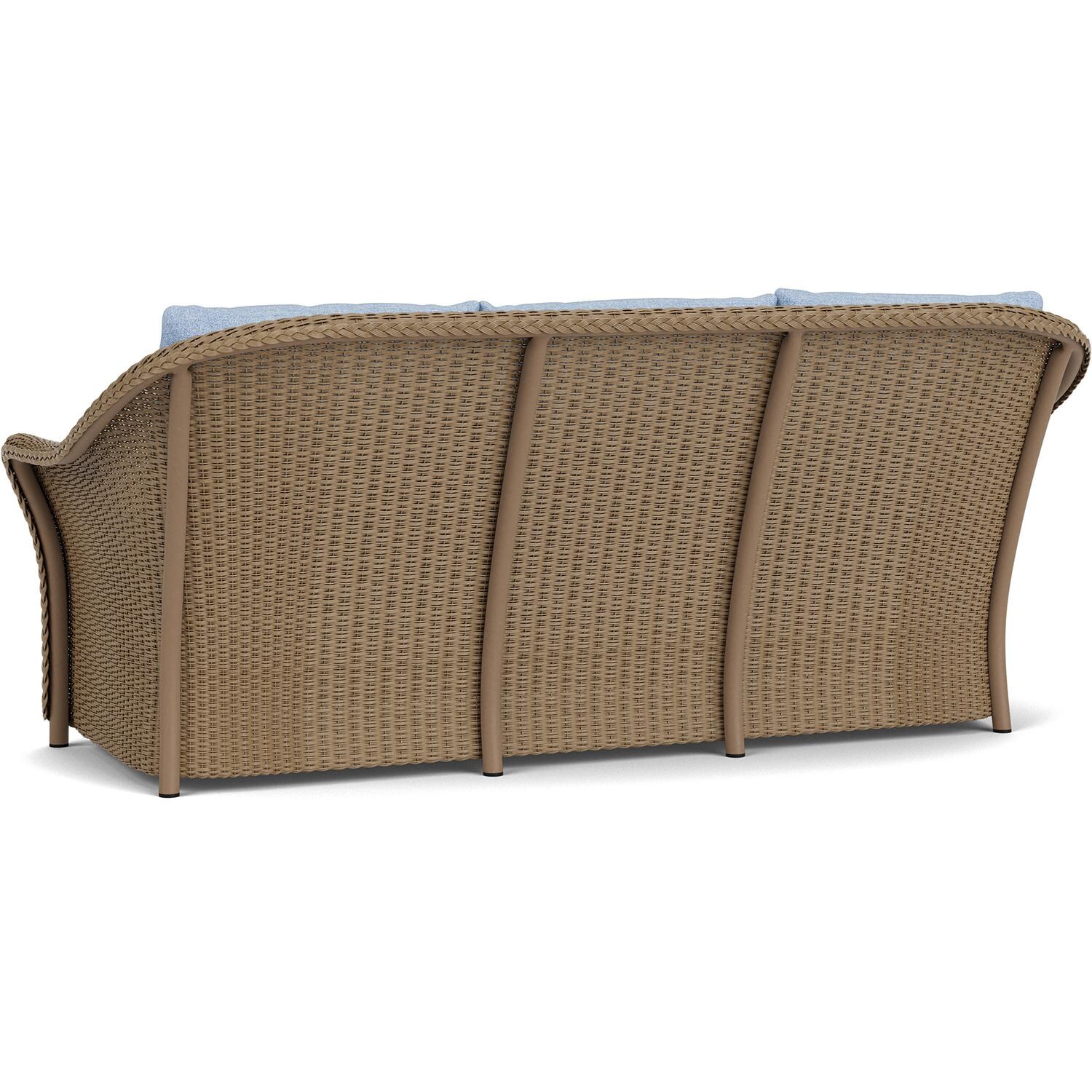Lloyd Flanders Weekend Retreat Sofa in Fawn Finish W/ Demo Skyway Fabric - Back Left thumbnail