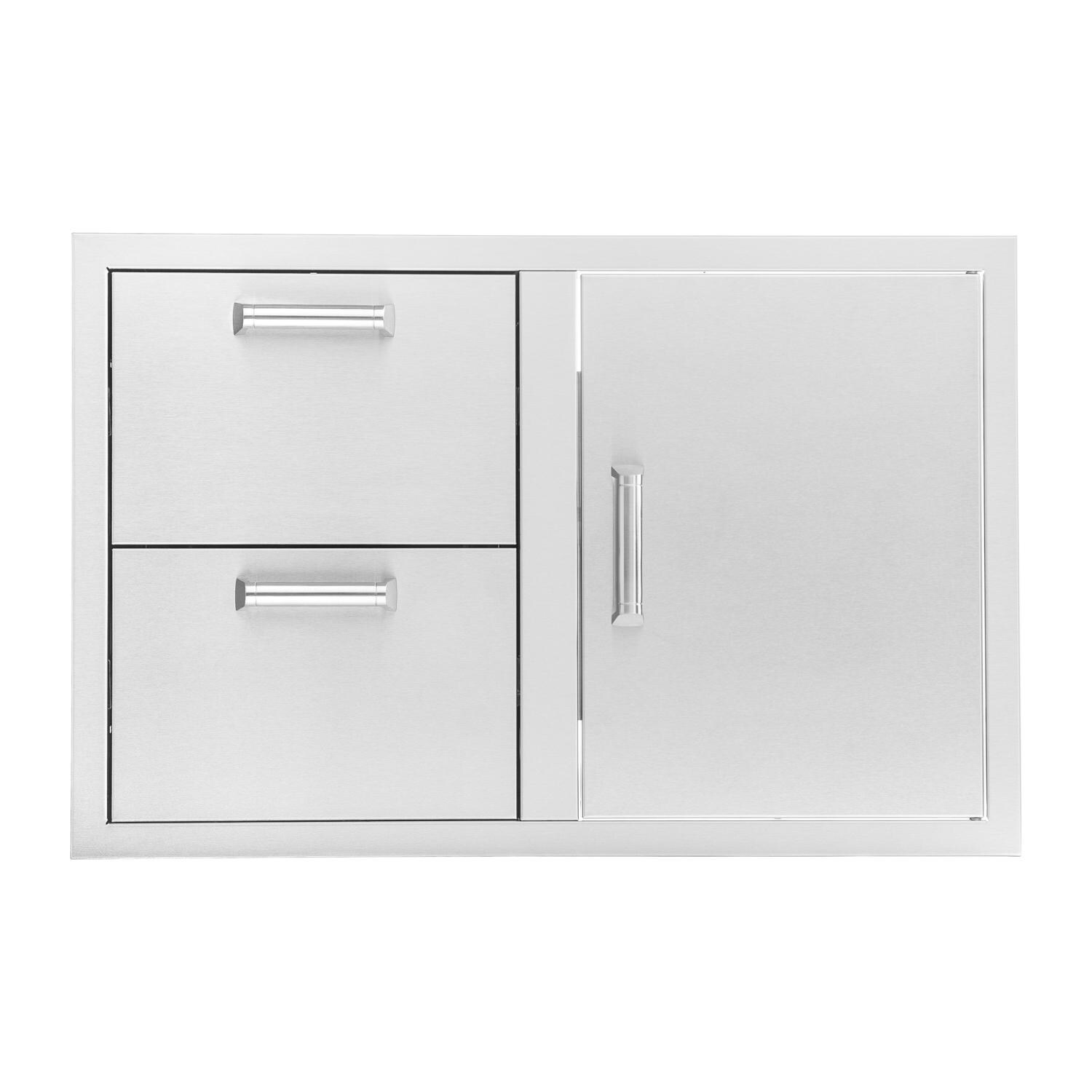 BBQGuys Sonoma Series 32-Inch Stainless Steel Reversible Access Door & Double Drawer Combo image